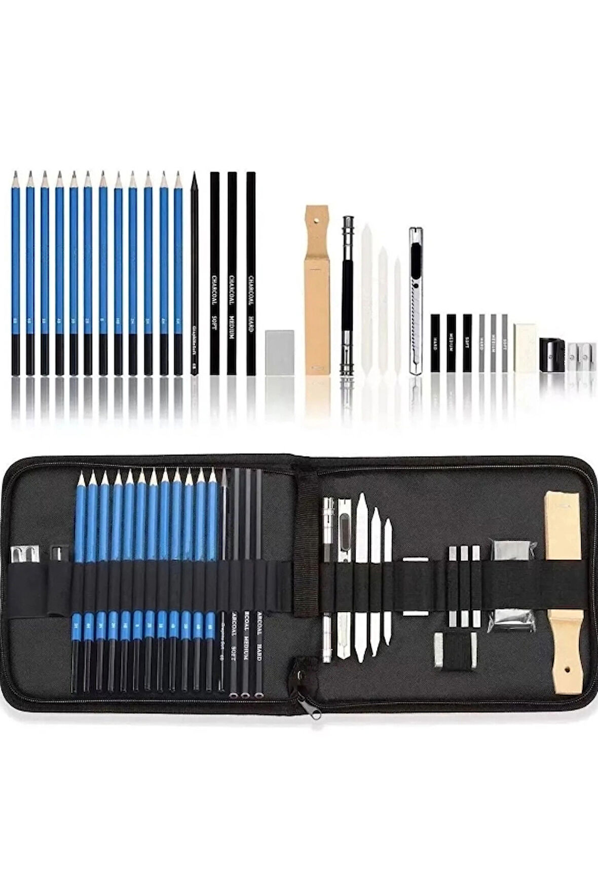 Supertrend Karakalem Eskiz Çizim Seti Çantalı 33 Parça