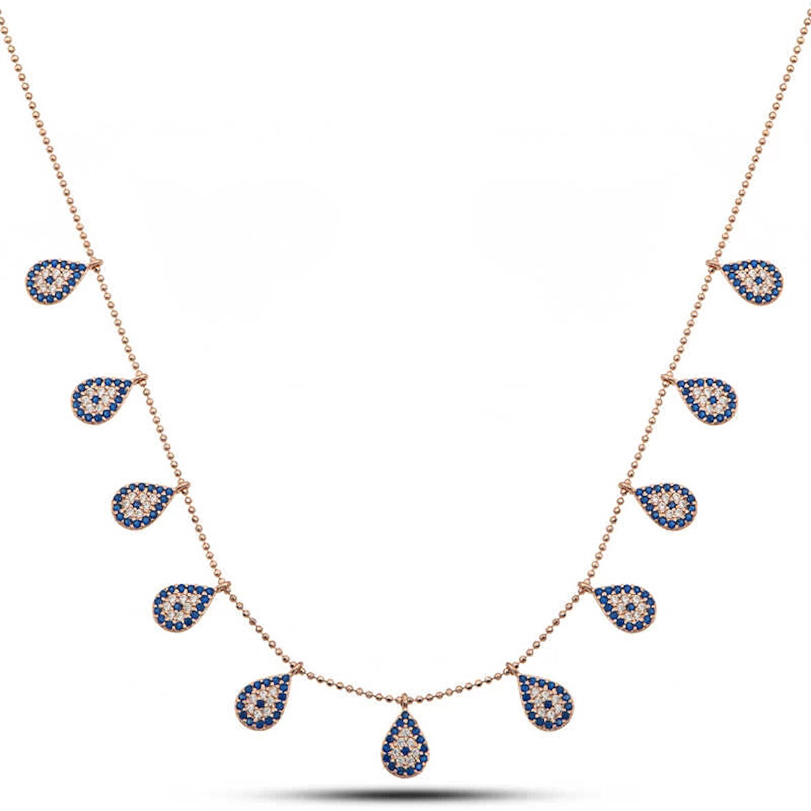 Supertrend Gümüş Rose Damla Nazarlı Şans Kadın Kolye