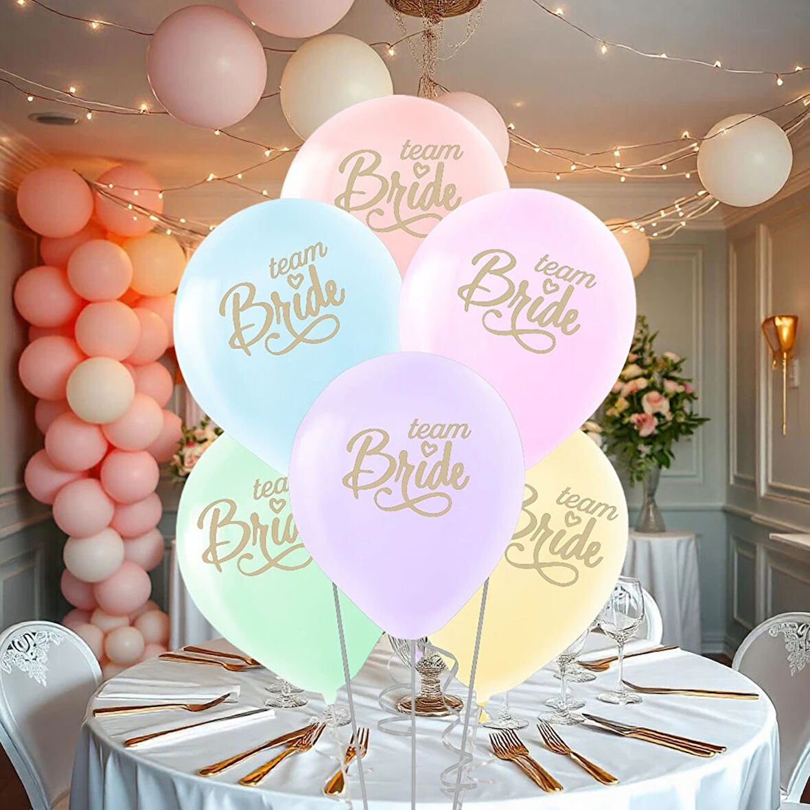 Team Bride Baskılı Karışık Renk Balon 11"