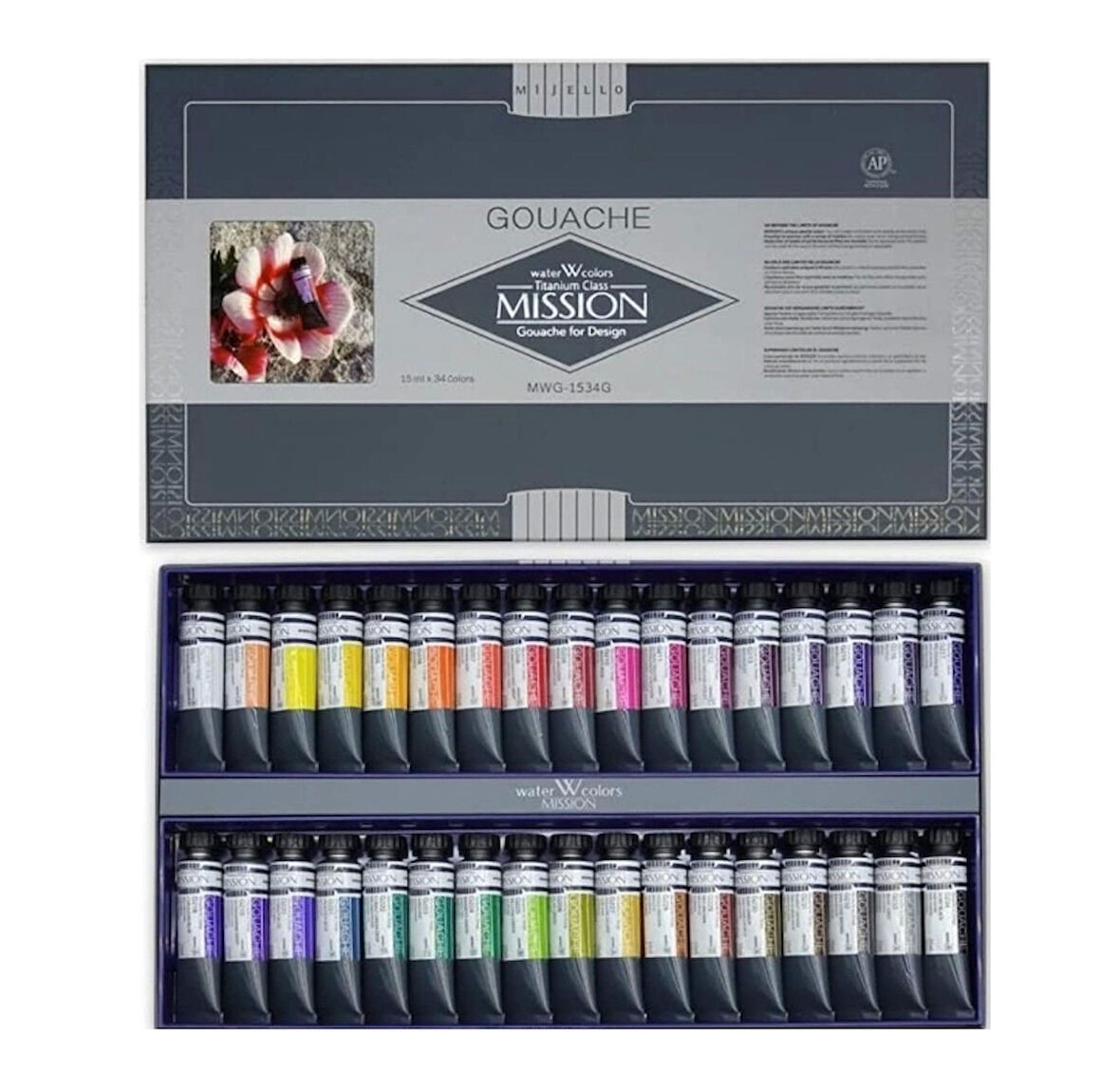 Supertrend Supertrend Titanium Class Pigment Tüp Guaj Boya Seti 15 ml. x 34 Renk