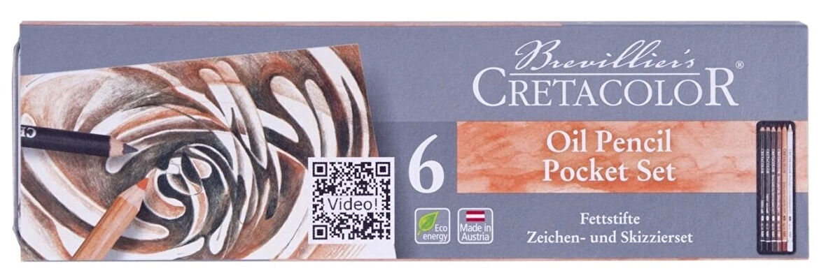 Supertrend Oil Pencil Drawing Set Karakalem Eskiz Çizim Seti Metal Kutu 6 Parça