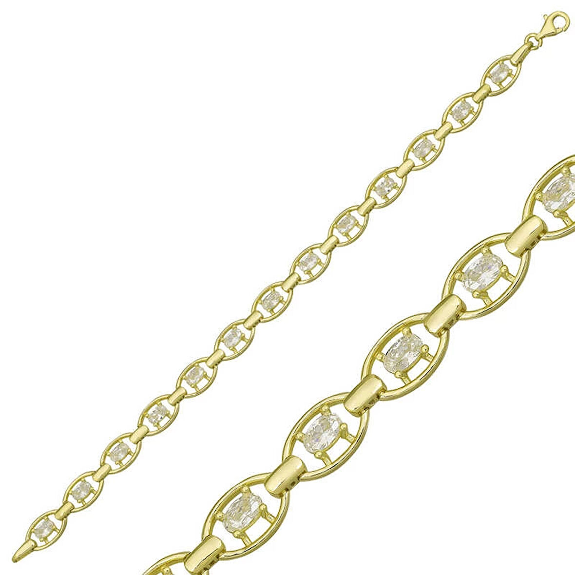 Supertrend Gümüş Gold Oval Su Yolu Kadın Bileklik