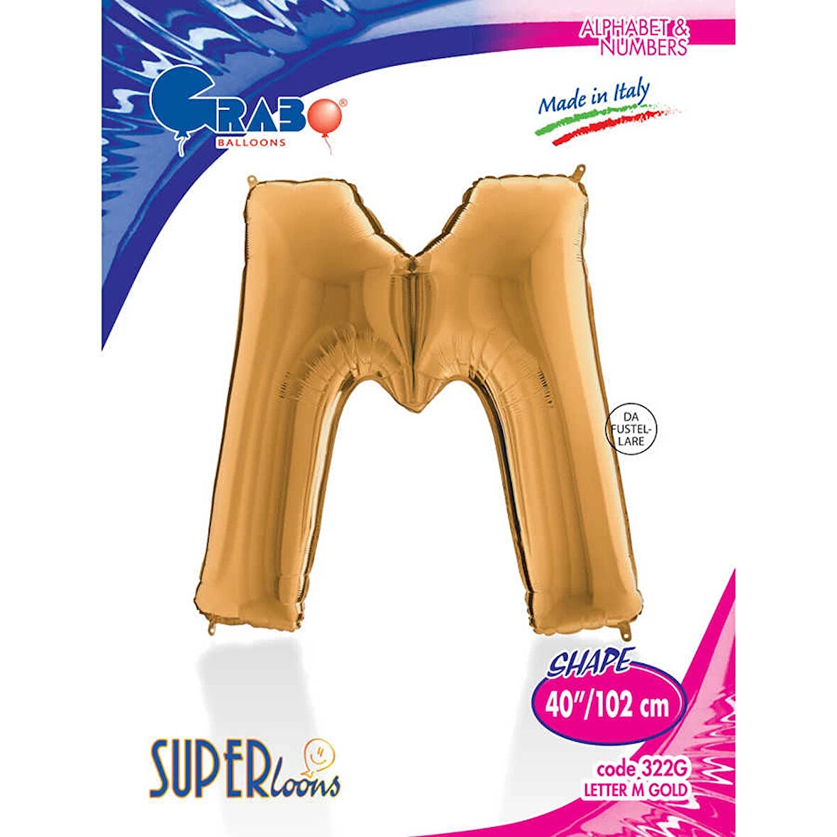 M Harf Supertrend Altın Folyo Balon 40"