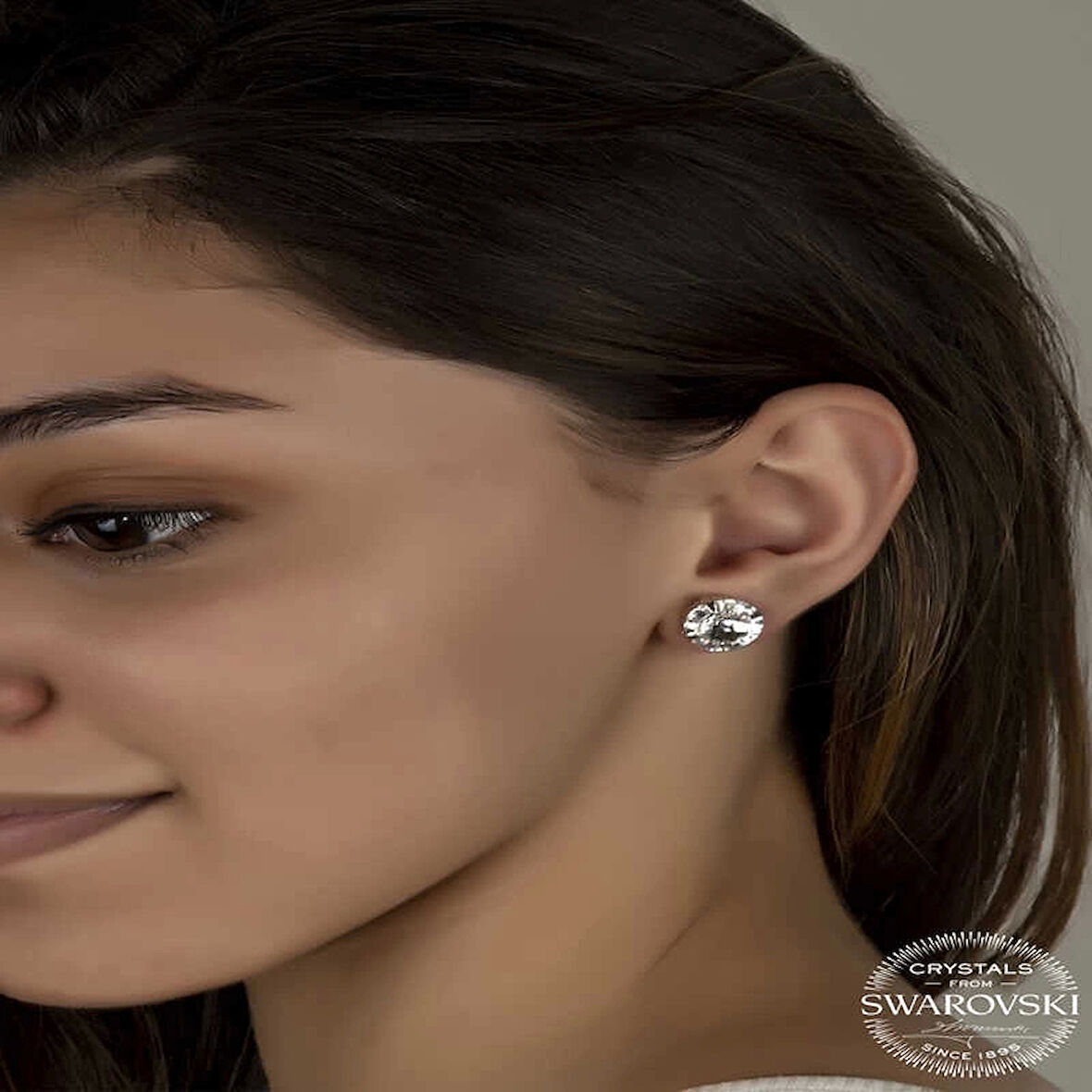 Supertrend ' Crystal Taşlı Gümüş  Çivili Kadın Küpe