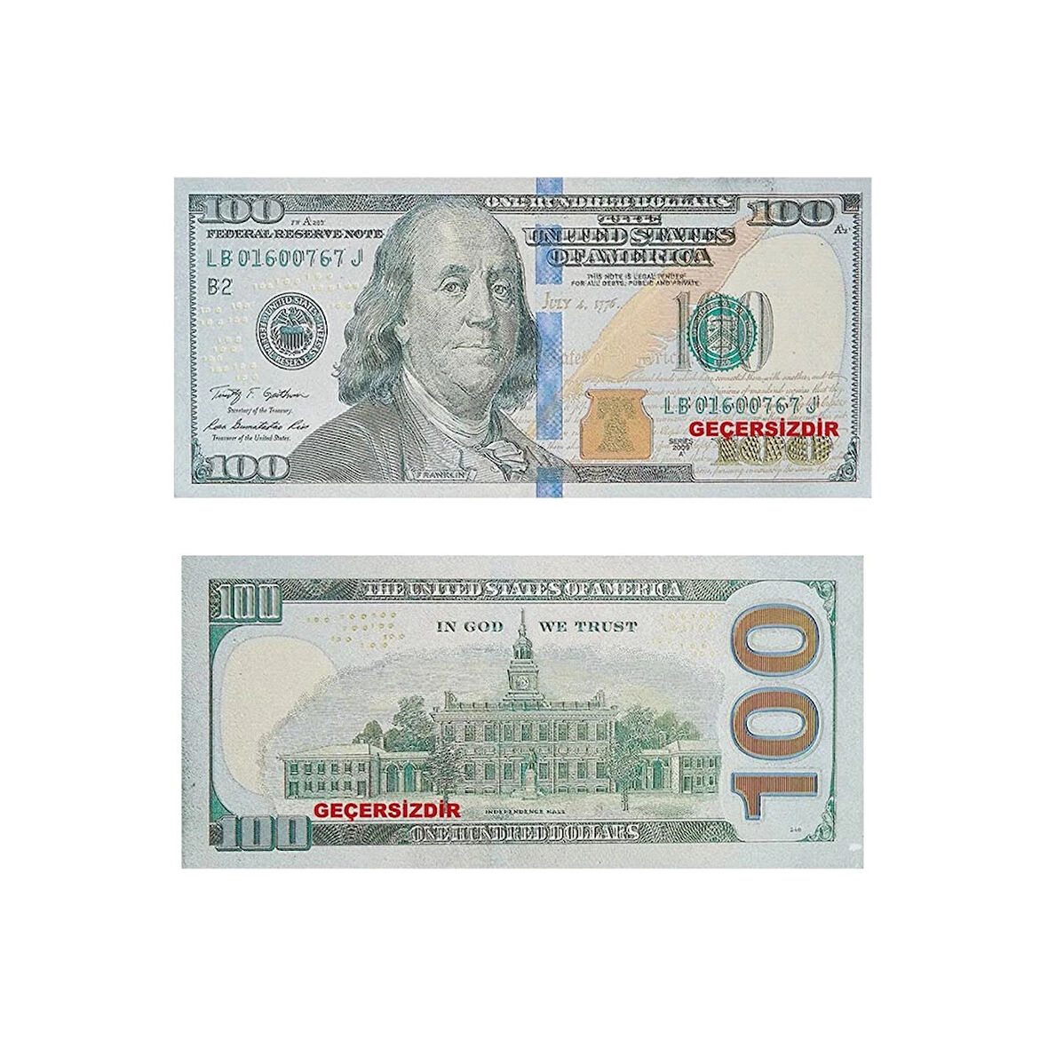 Oyuncak Kağıt Para100 USD