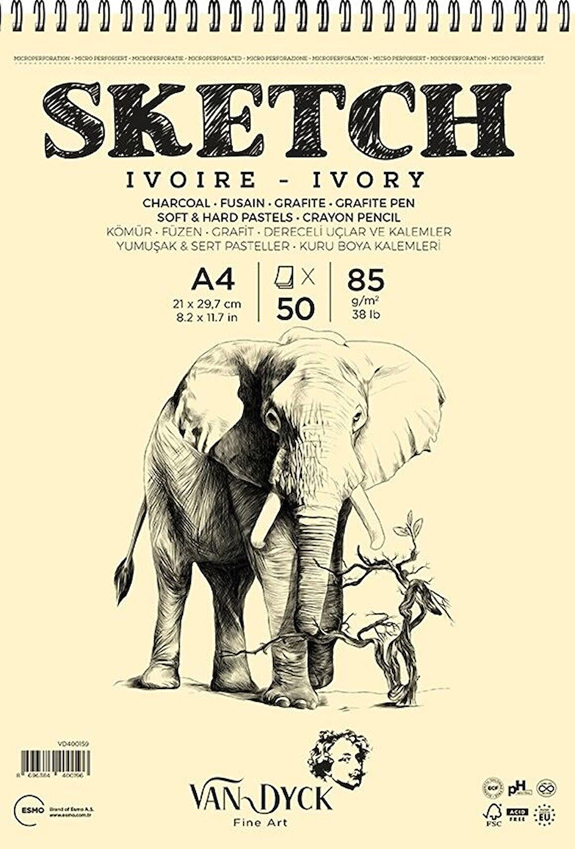 Supertrend Sketch Ivory(Fildişi) Eskiz Çizim Defteri Üstten Spiralli 85 gr. A4 50 yp.