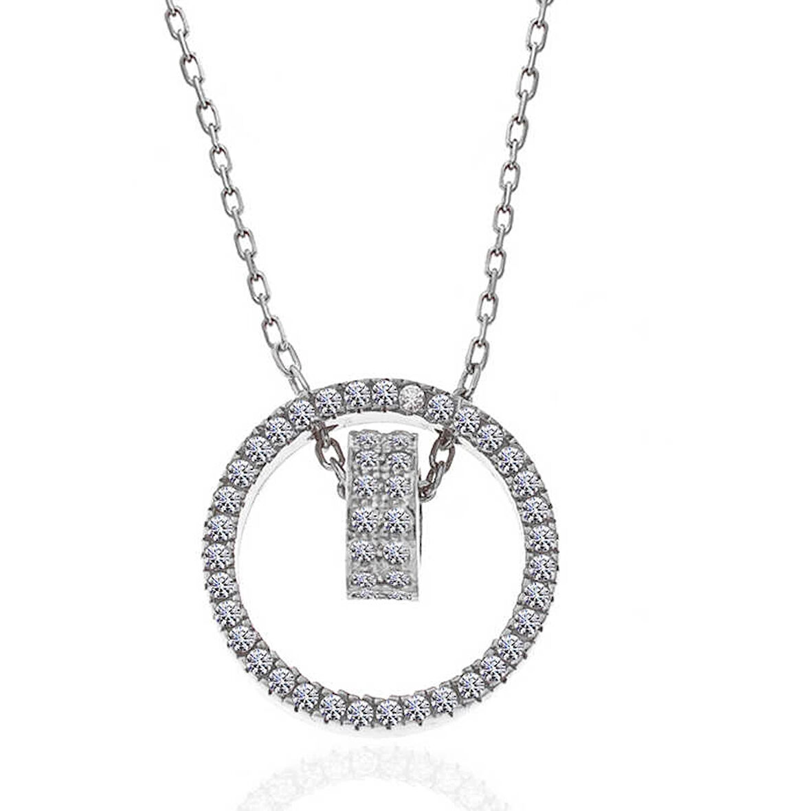 Supertrend Gümüş İç İçe Geçmiş Halka Kadın Kolye