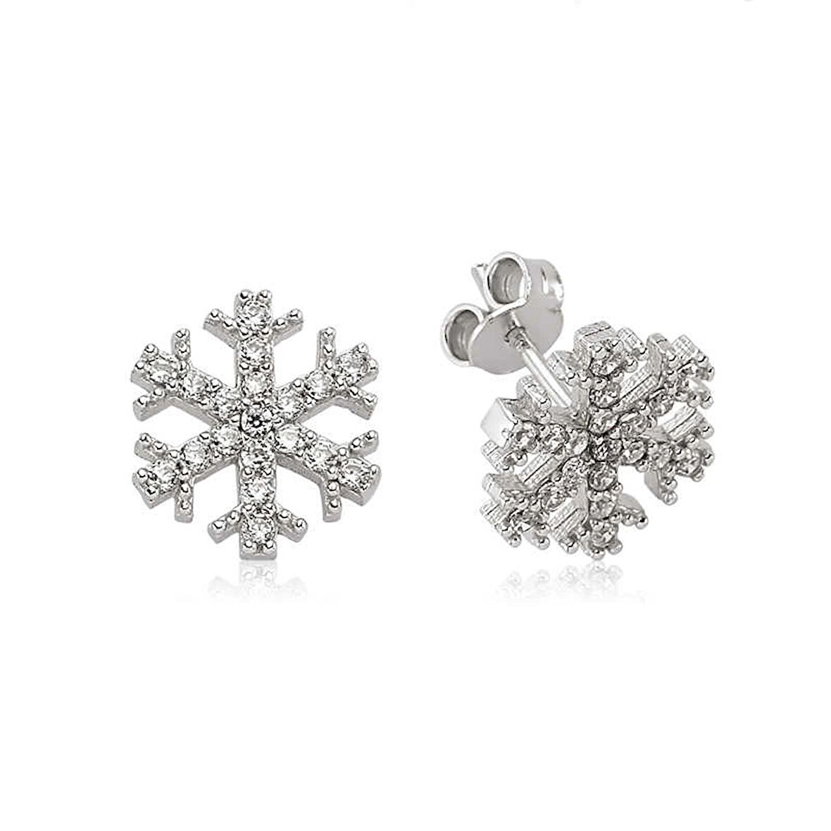 Supertrend Gümüş Kar Tanesi Çivili Küpe