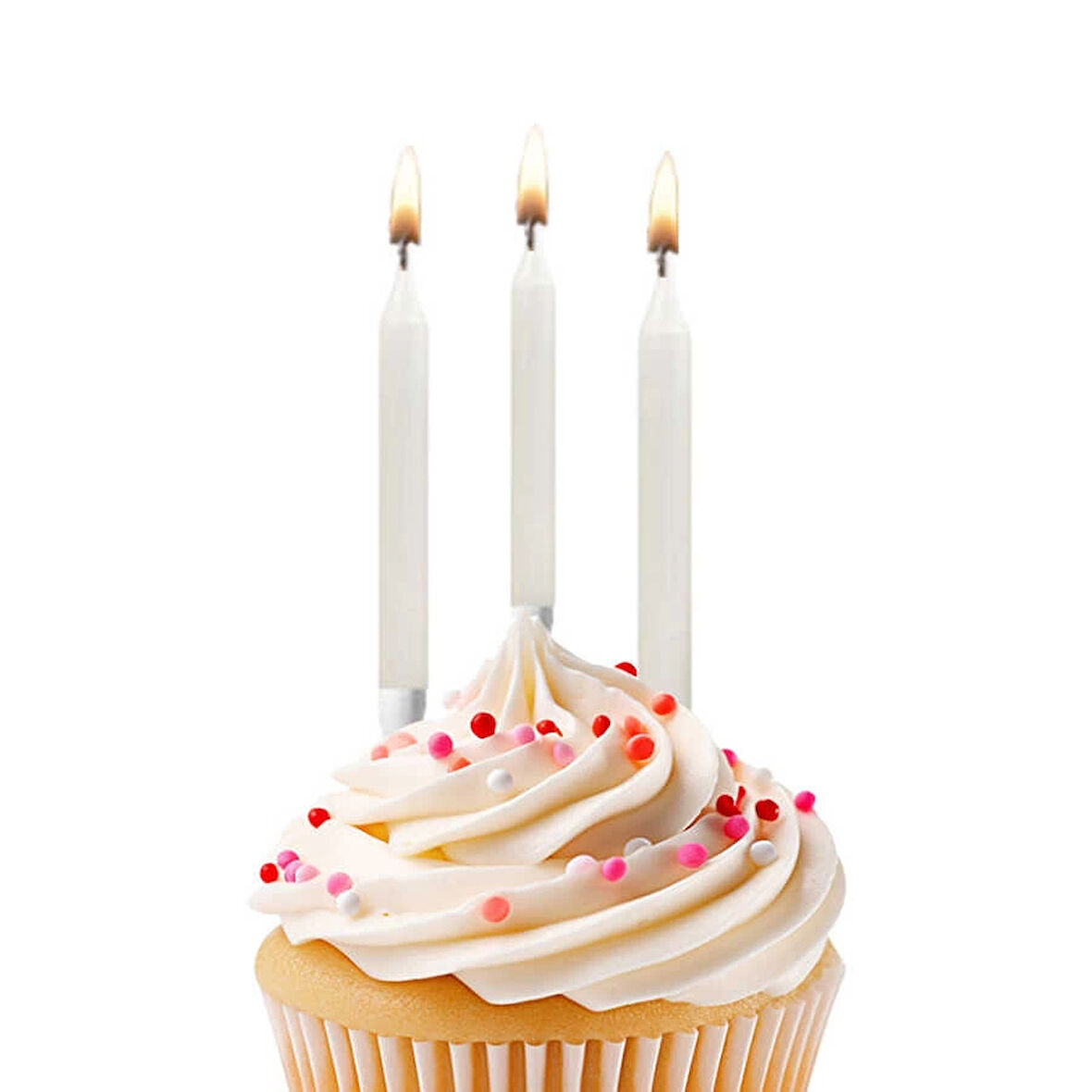 İnci Beyaz Doğum Günü Mumu