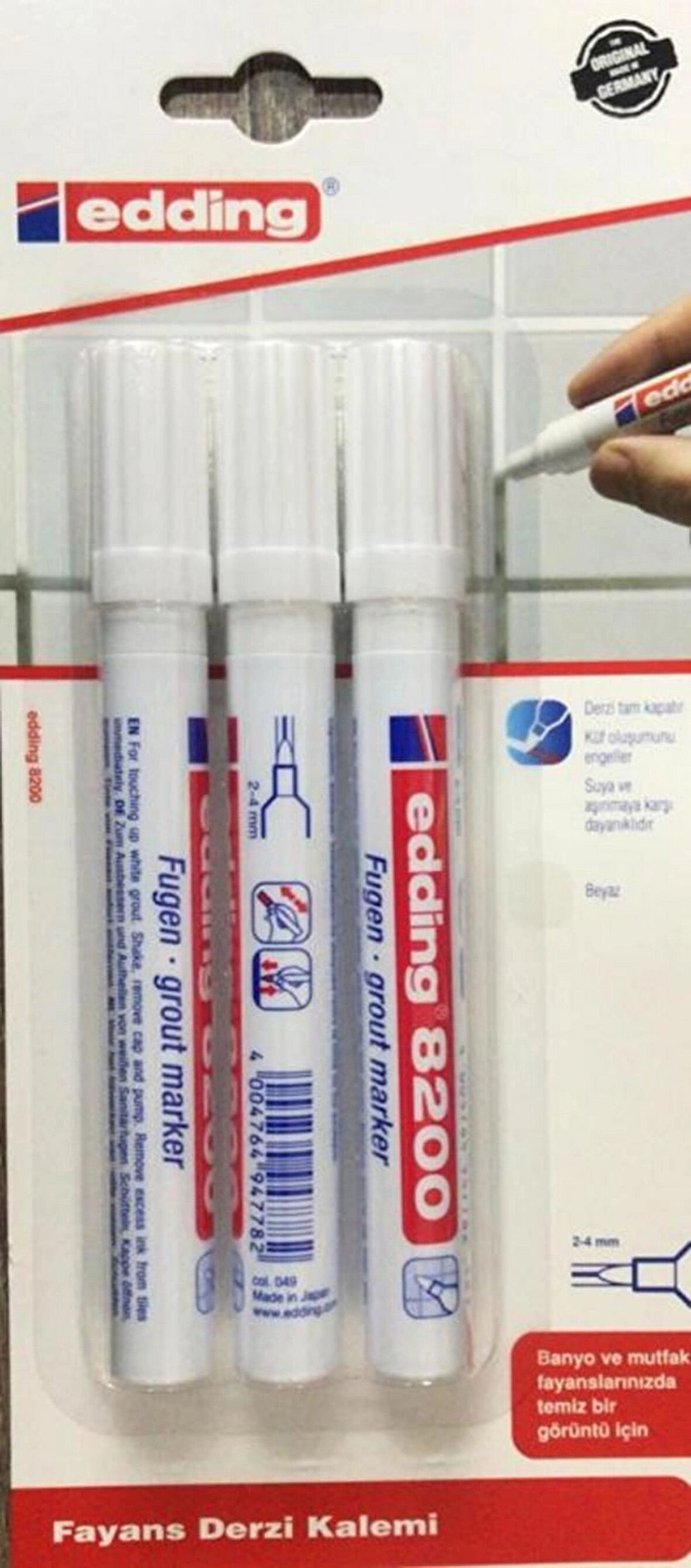 Supertrend 8200 Fayans Derzi Dolgu Kalemi 3'lü BEYAZ