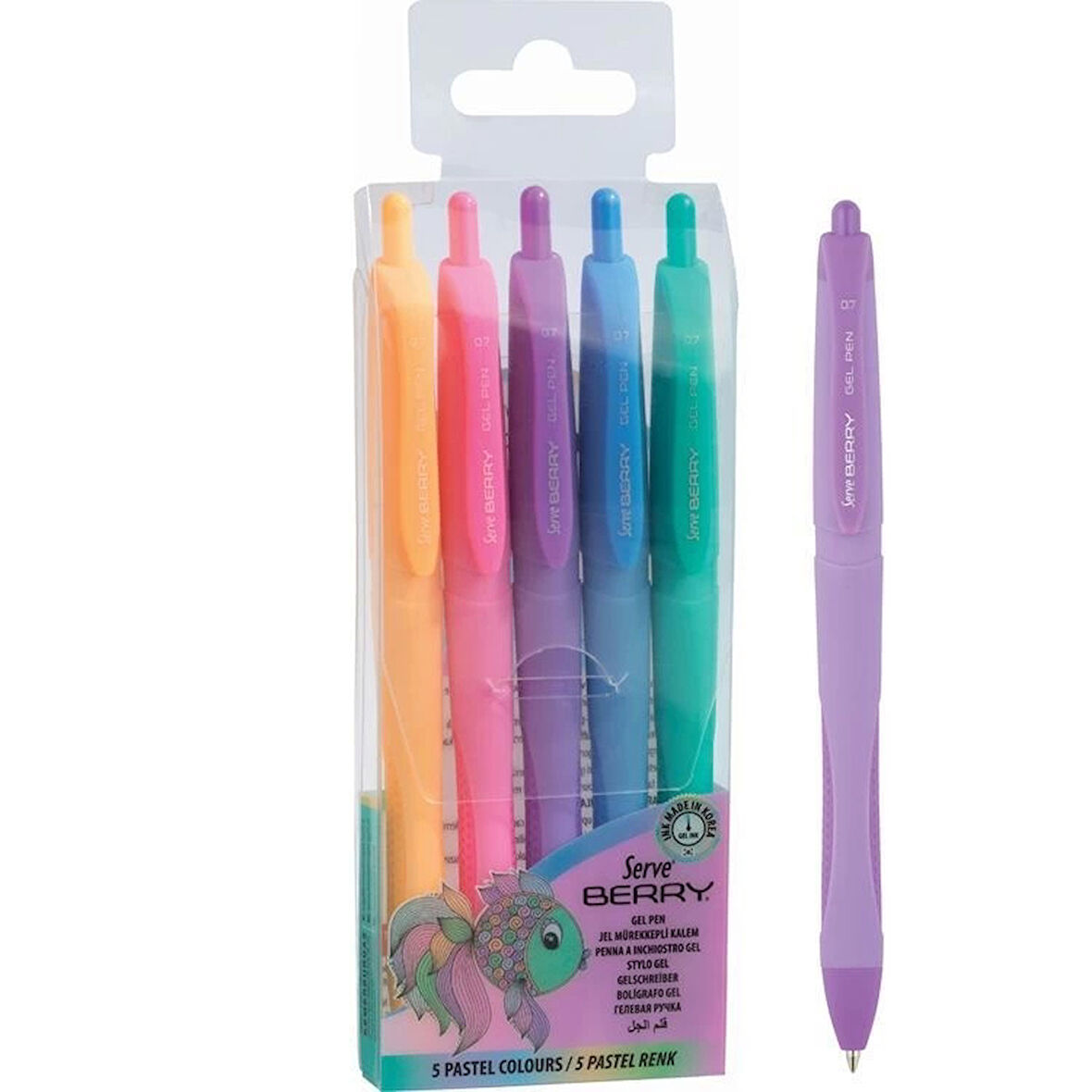 Supertrend Berry Hızlı Kuruyan Jel Kalem Seti 0.7 mm. 5 Renk Pastel Renkler
