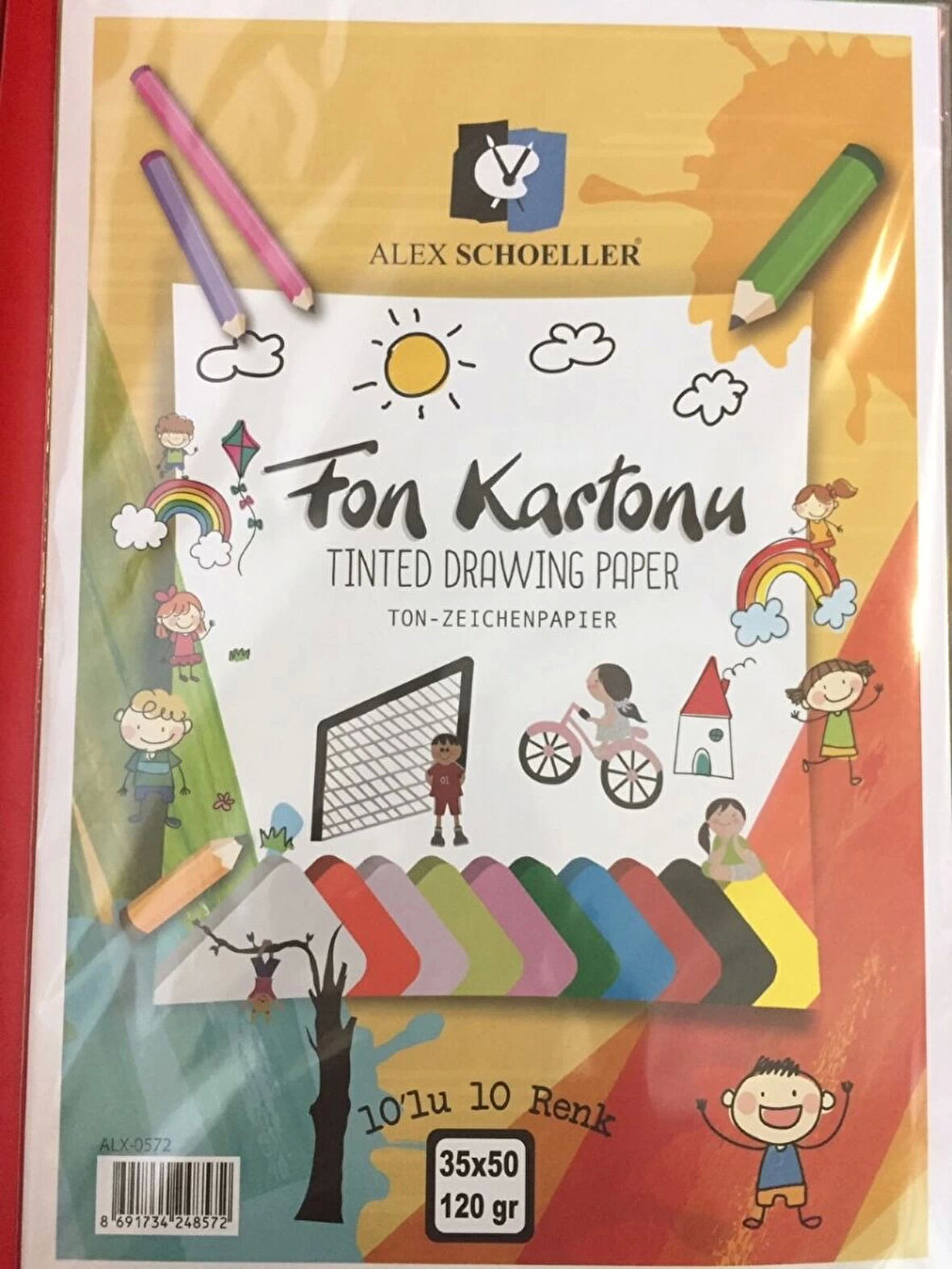 Supertrend Fon Kartonu 35x50 Cm.120 Gr.10 Renk Karışık Poşet (ALX-0572)
