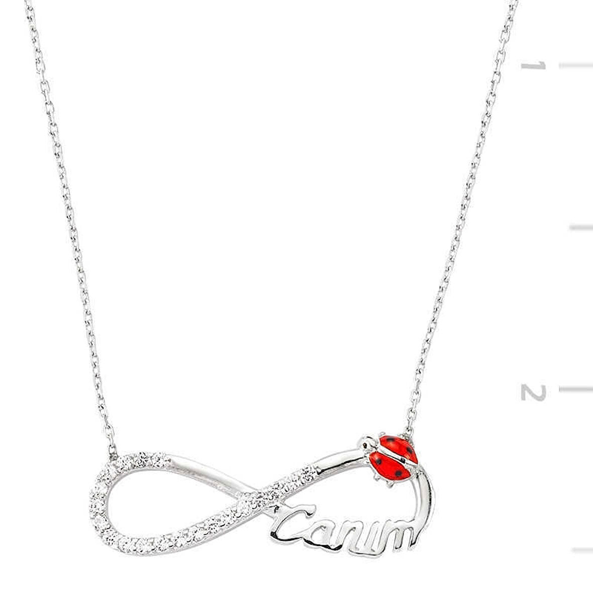 Supertrend Gümüş Uğur Böcekli Sonsuzluk Canım Kadın Kolye