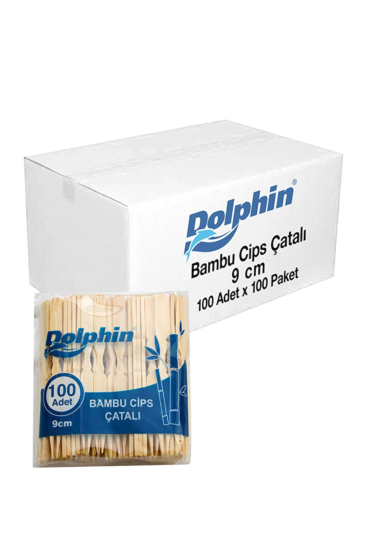 Supertrend Bambu Cips Çatalı 9cm 100lü x 100 Paket (Koli)