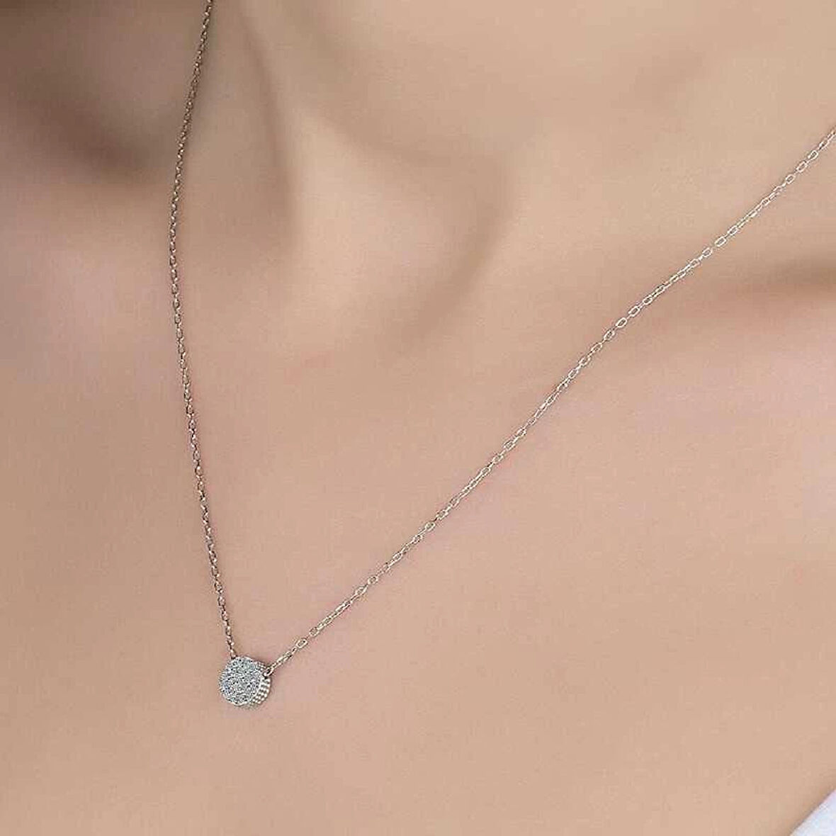 Supertrend ' Taşlı Gümüş Çember Kadın Kolye