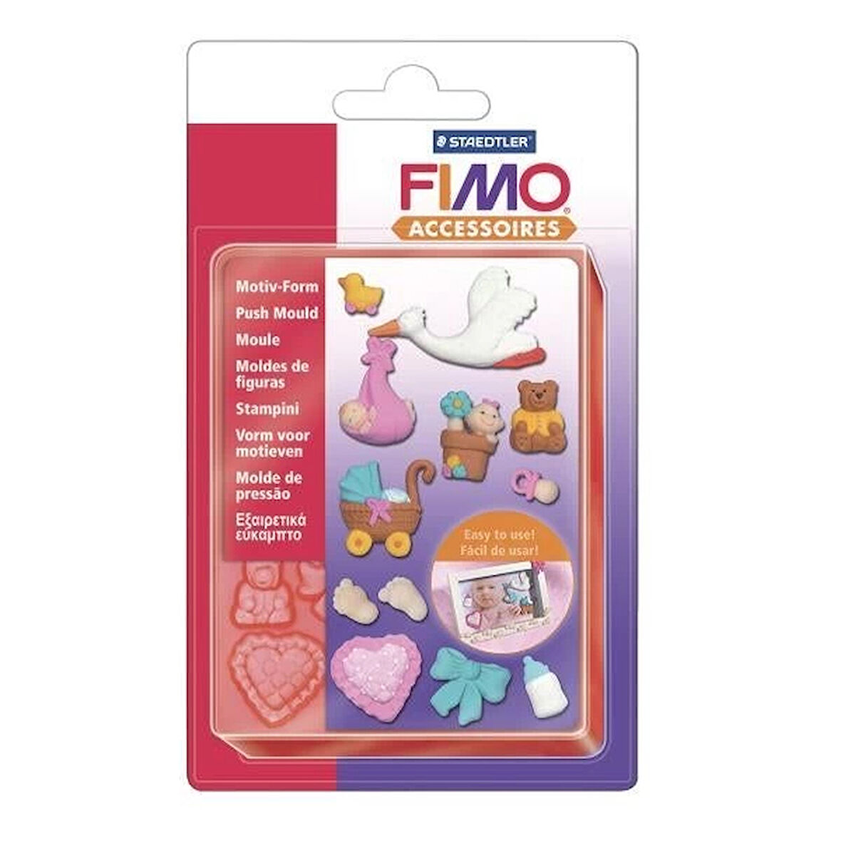 Supertrend Fimo Push Mould Esnek Silikon Polimer Kil Kalıbı BEBEK