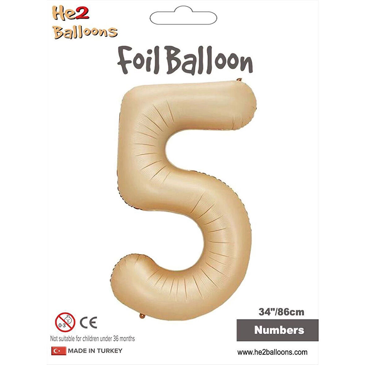 5 Rakam Karamel Folyo Balon 34"