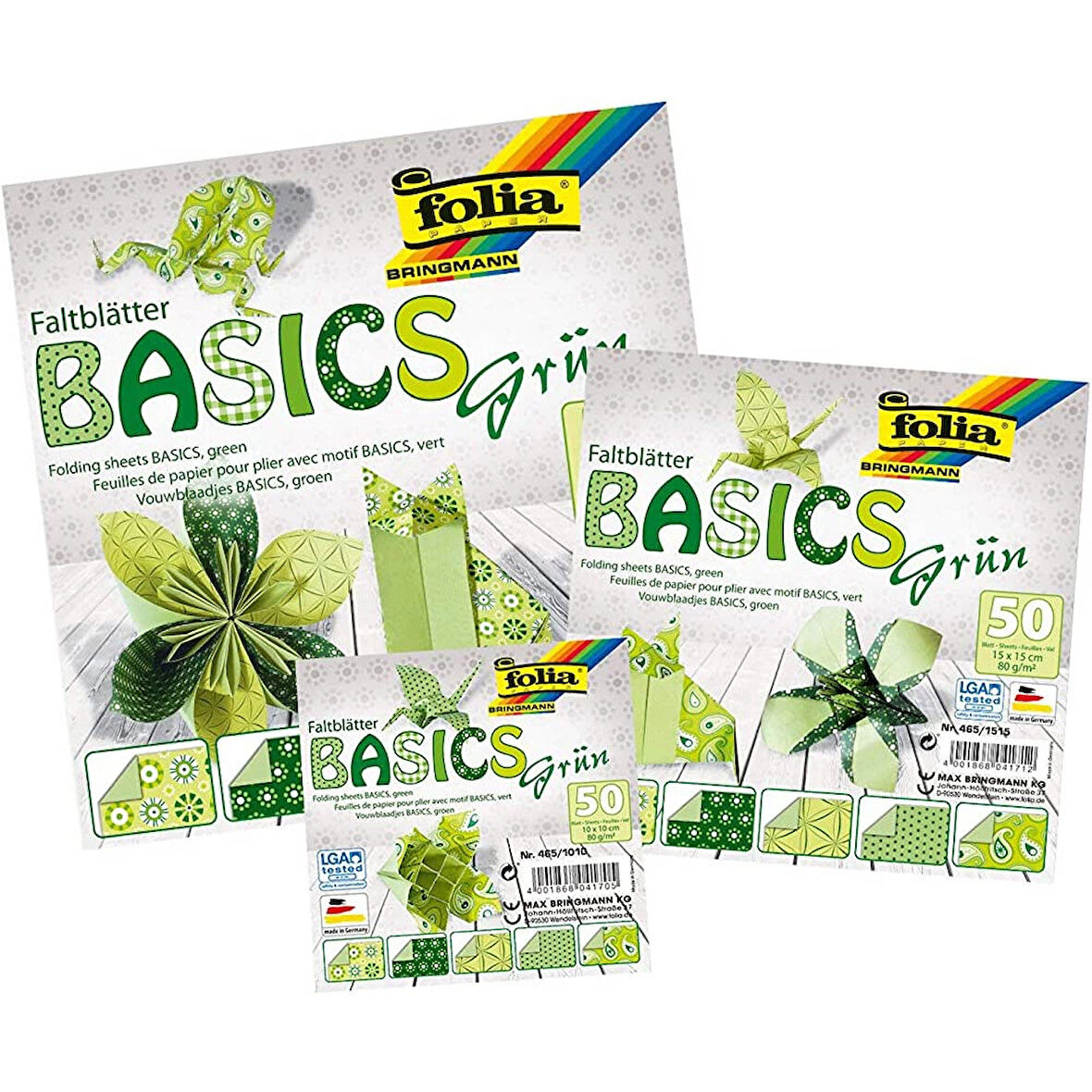 Supertrend Origami Kağıdı 15x15 cm. 5 Desen 50 Yaprak Basic Yeşil