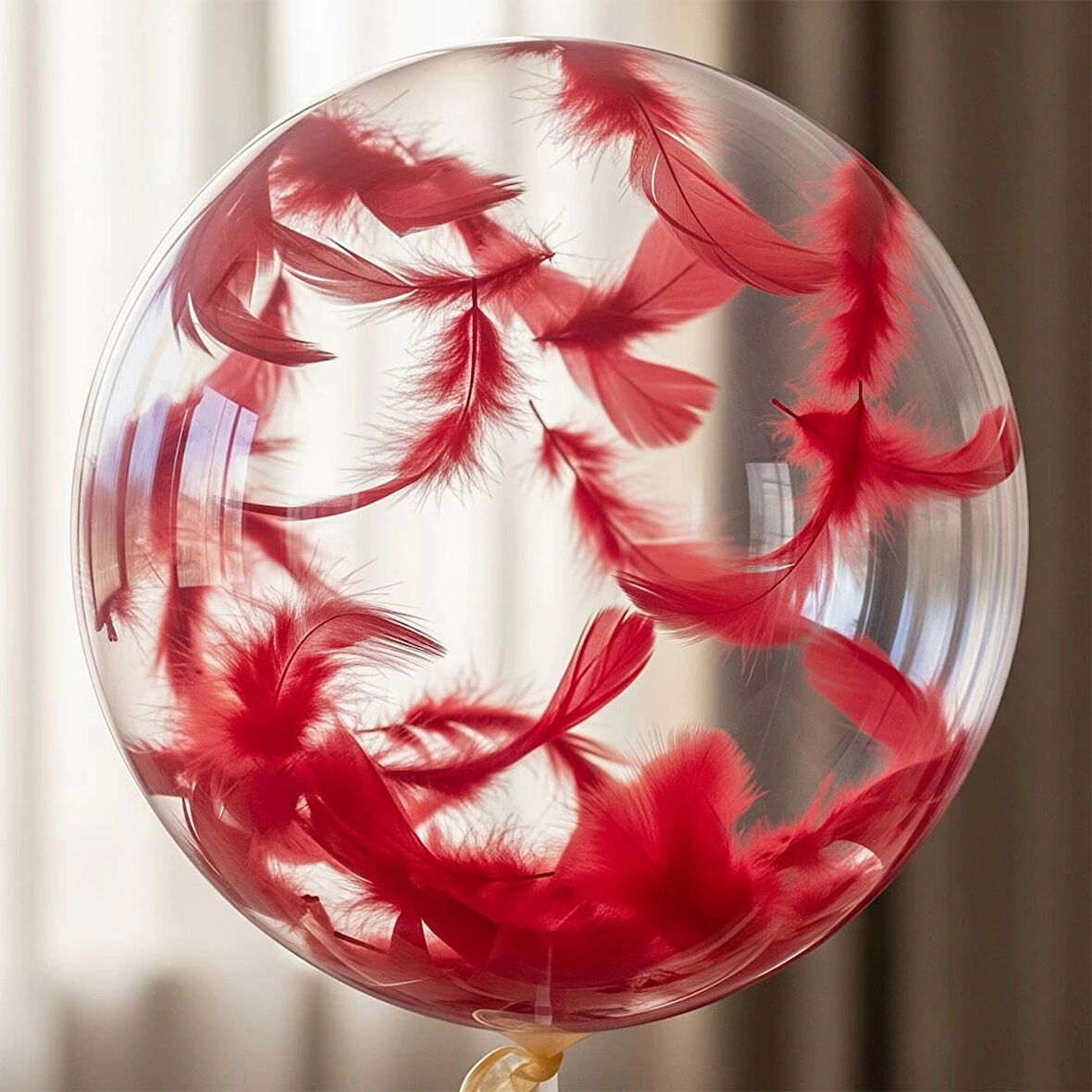 Kırmızı Balon Süsleme Tüyü