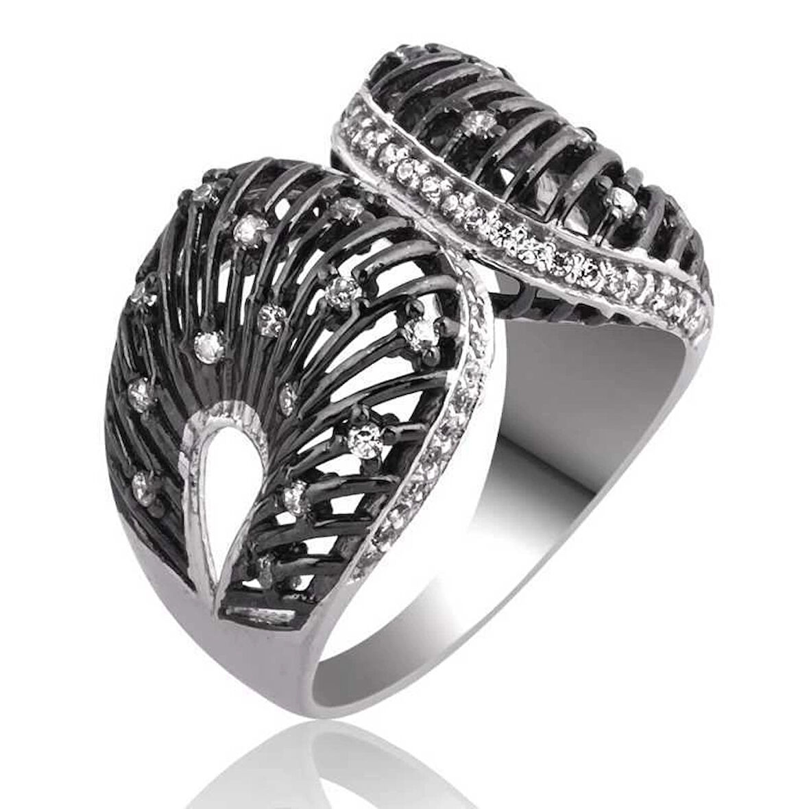 Supertrend Gümüş Beyaz Taşlı Kadın Yüzük