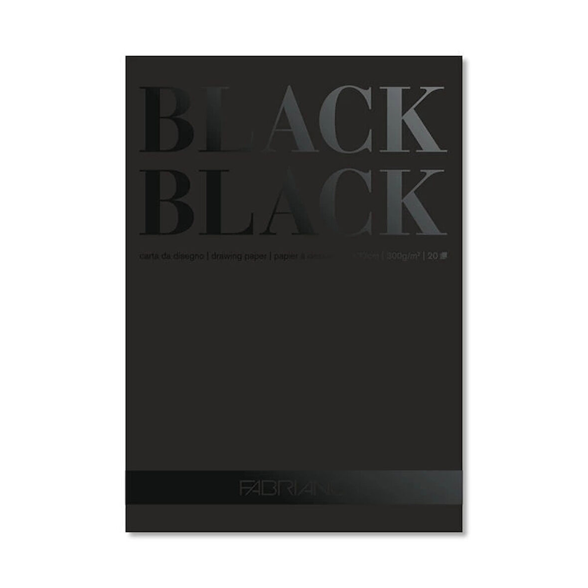 Supertrend Black Black Çok Amaçlı Pürüzsüz Yüzeyli Siyah Yapraklı Çizim Defteri Blok 300 gr. 24x32 cm. 20 yaprak
