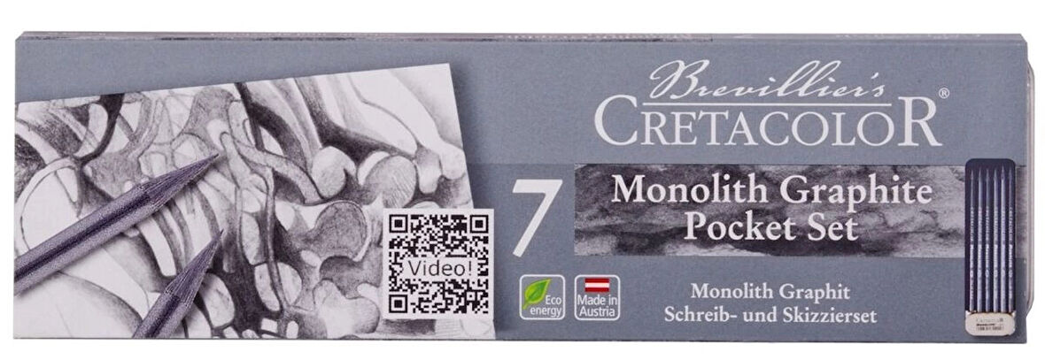 Supertrend Monolith Graphite Ağaçsız Füzen Çizim Kalemi Seti 7 Parça Metal Kutu