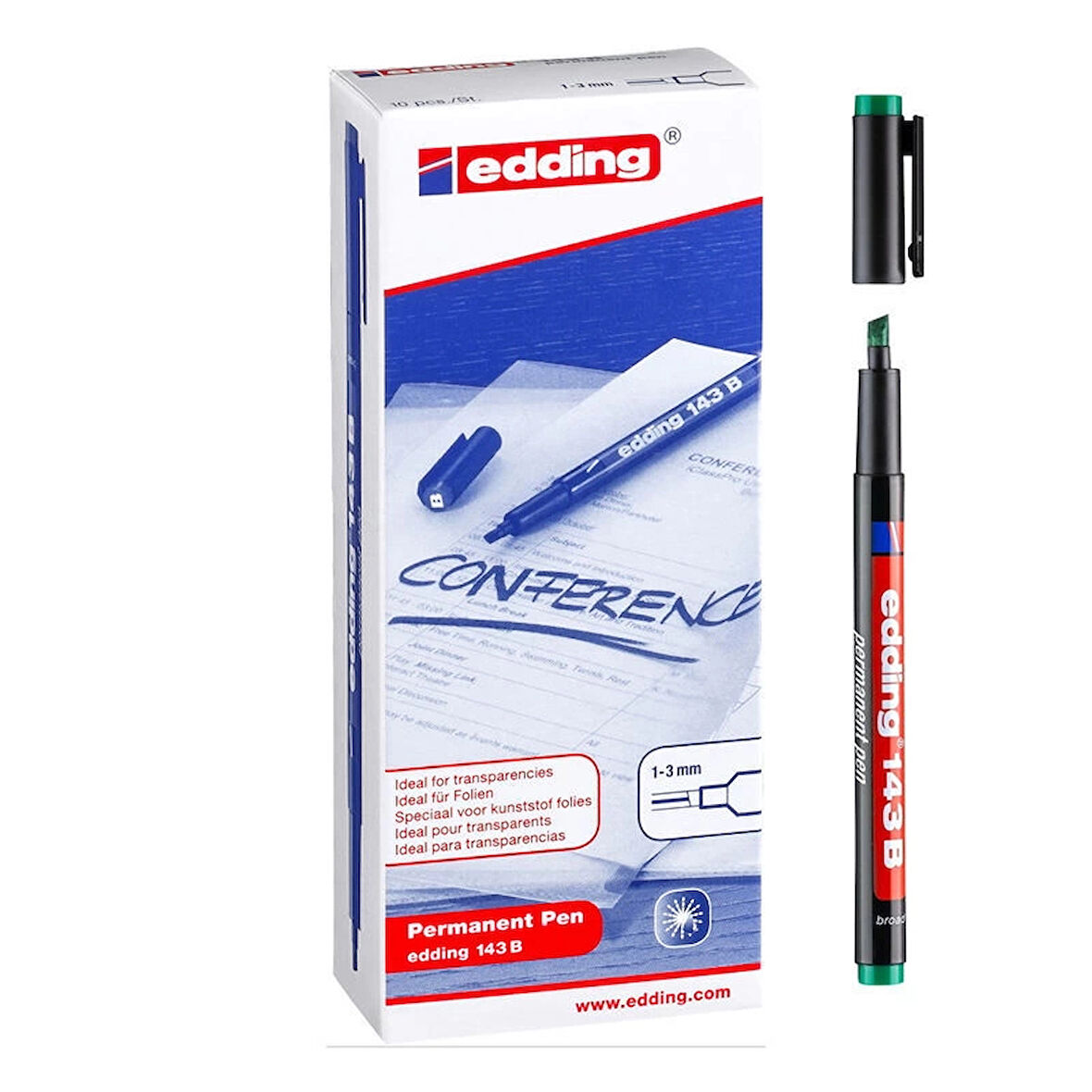 Supertrend 143B Kesik Uçlu Permanent Kalem YEŞİL 10'lu Kutu