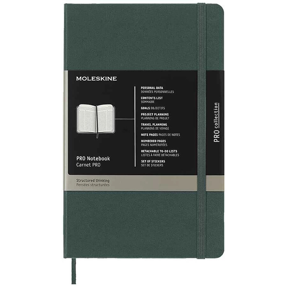 Supertrend Pro Notebook Sert Kapak Defter L Boy 13x21 cm. 240 Sayfa Orman Yeşili