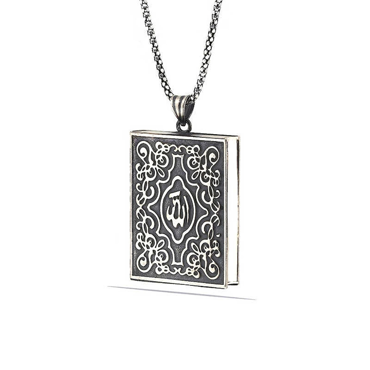 Supertrend Gümüş İçi Açılabilen Allah Yazılı Muskalık Kolye