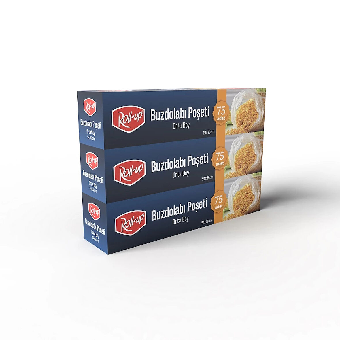 Supertrend Orta Boy Buzdolabı Poşeti 24x38cm 75'li x 3 Paket (225 Adet)