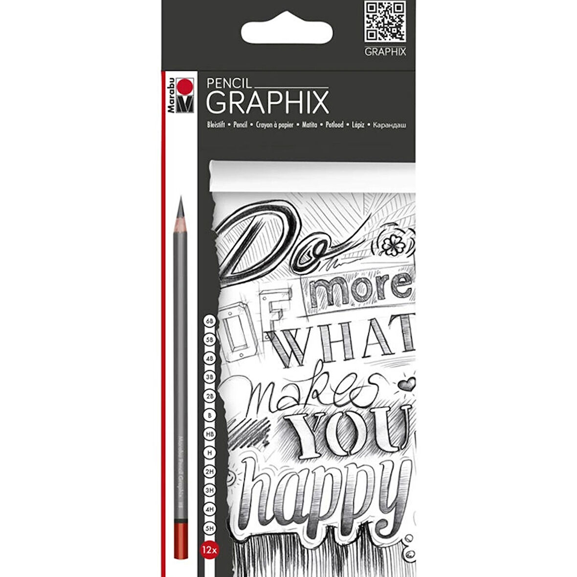 Supertrend Graphix Pencil Dereceli Kalem Karakalem Eskiz Çizim Seti 12'li 6B-5H