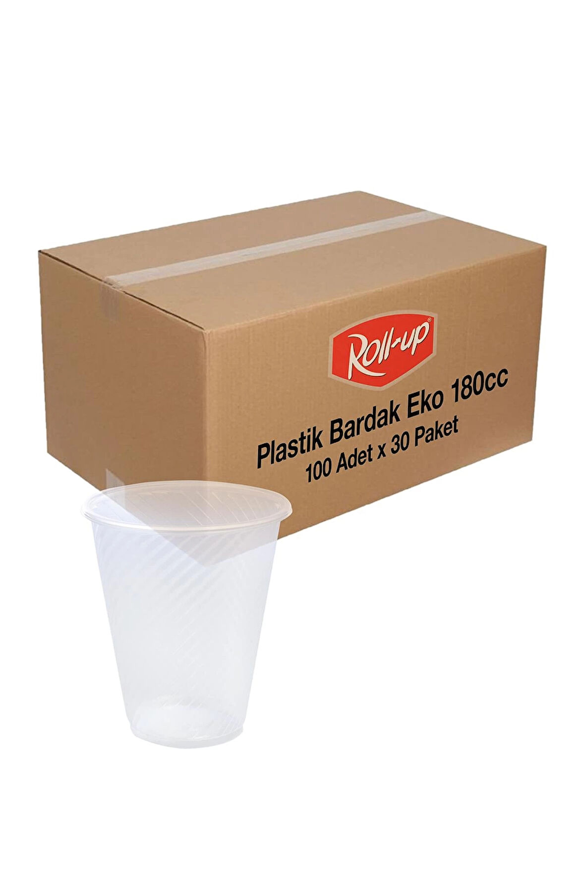 Plastik Bardak Ekonomik Şeffaf 180cc 100 Adet x 30 Paket Koli