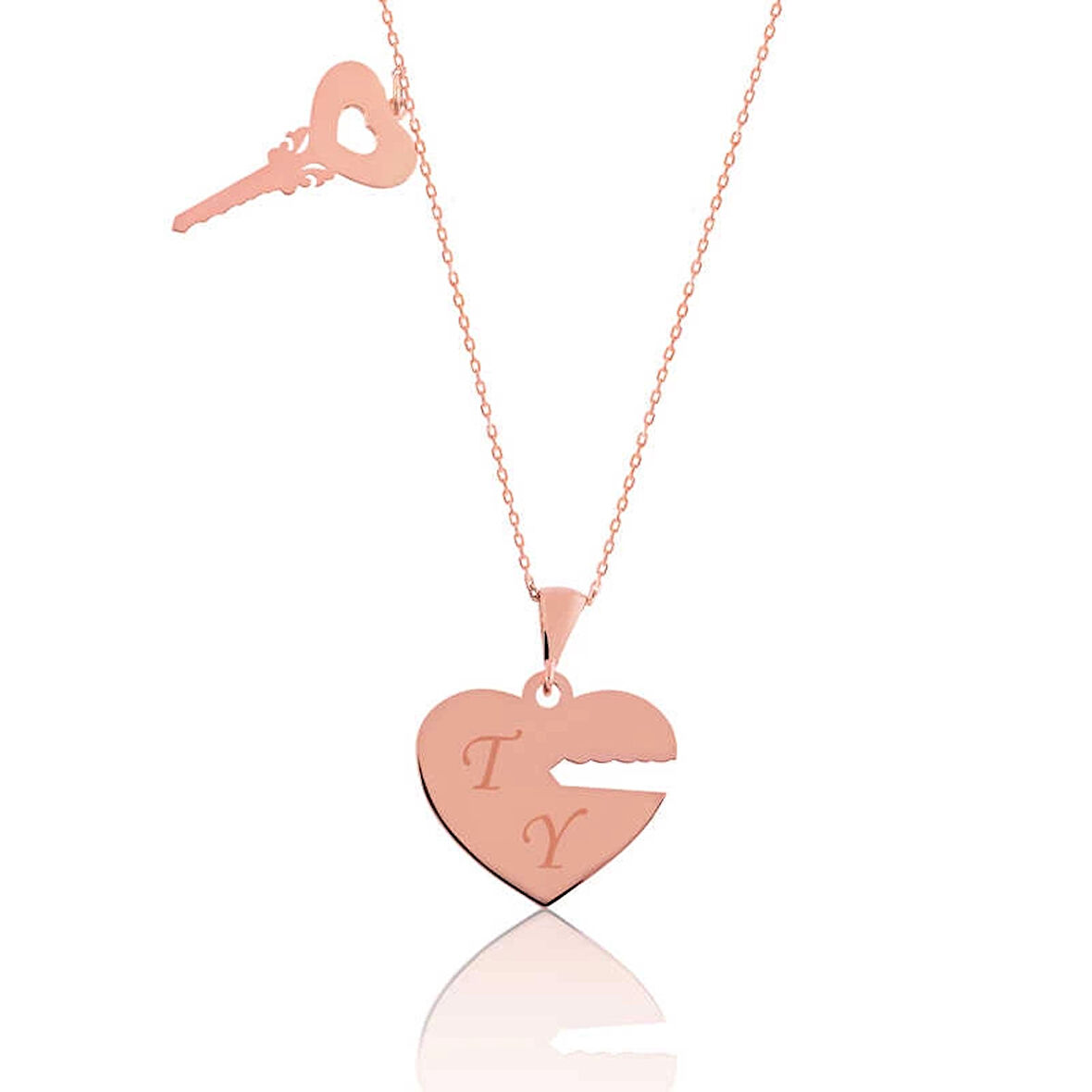 Supertrend Gümüş Rose Kalbimin Anahtarı İsimli Kadın Kolye