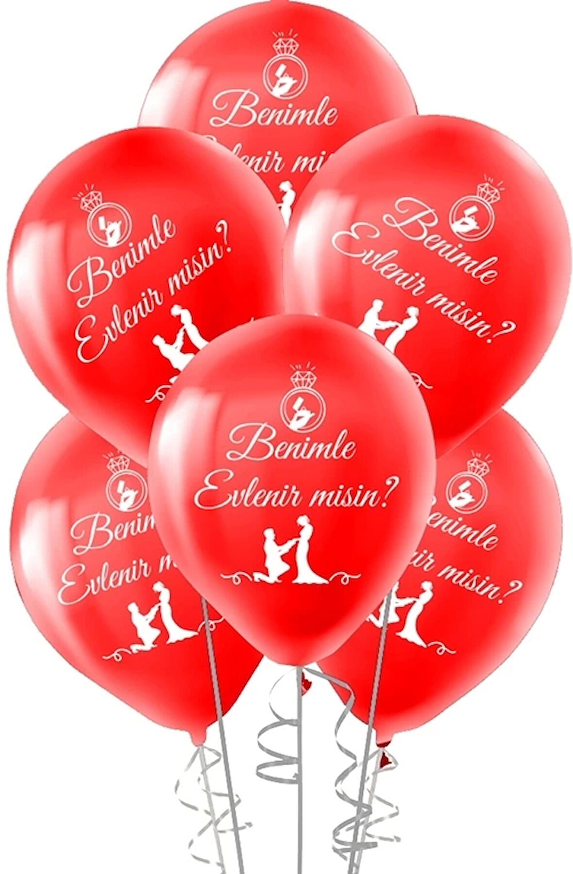 Benimle Evlenir Misin Baskılı Balon 12"