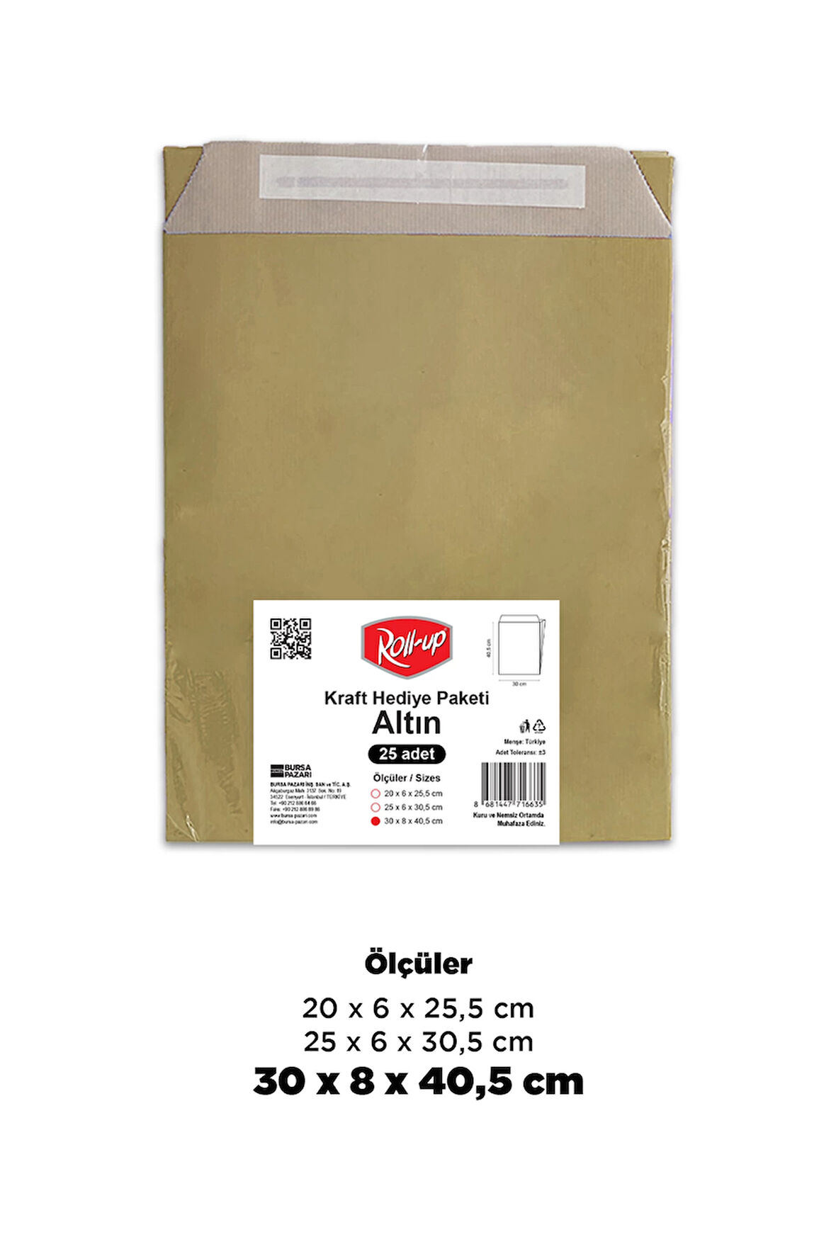 Supertrend Kraft Hediye Paketi Altın 30x8x40,5x4,5 25li