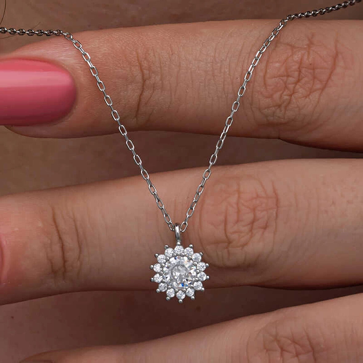 Supertrend Gümüş Minimal Yuvarlak Anturaj Kadın Kolye