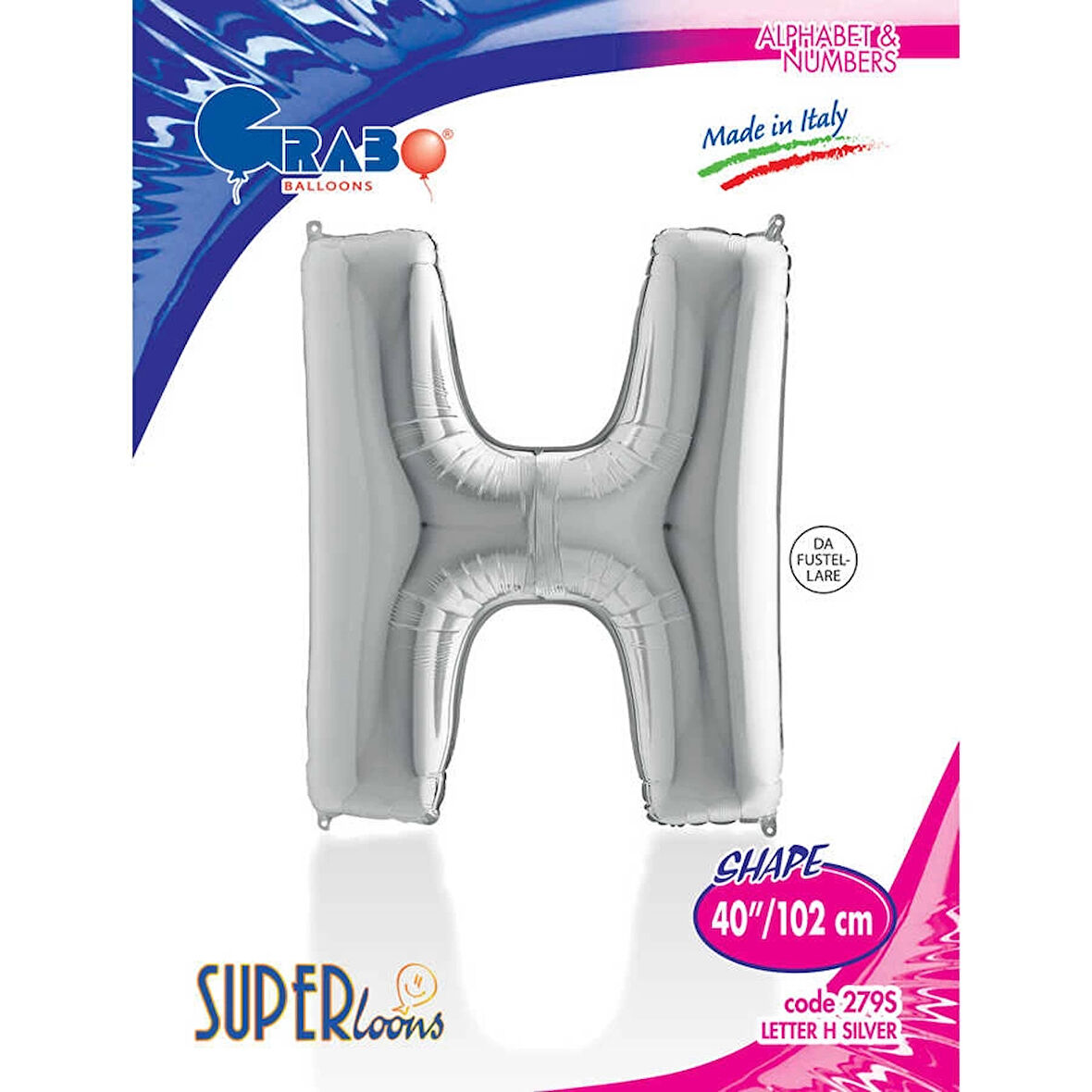 H Harf Supertrend Gümüş Folyo Balon 40"