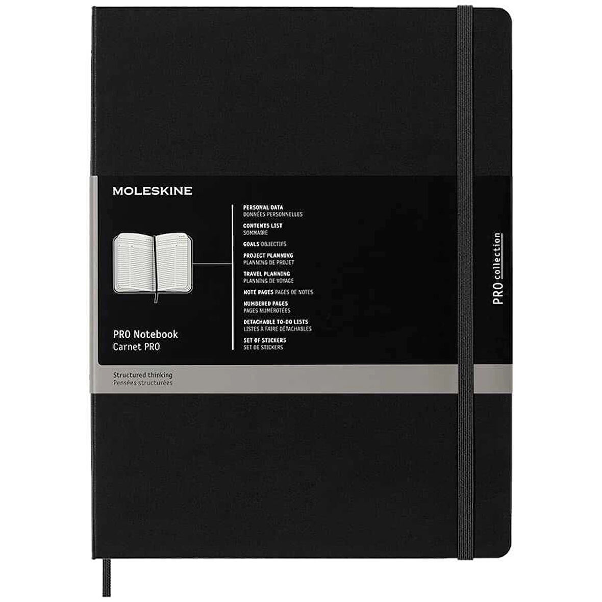 Supertrend Pro Notebook Sert Kapak Defter XL Boy 19x25 cm. 192 Sayfa Siyah