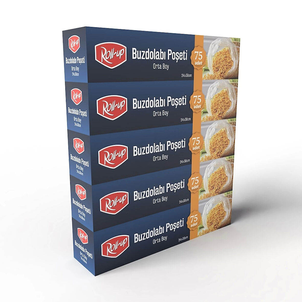 Supertrend Orta Boy Buzdolabı Poşeti 24x38cm 75'li x 5 Paket (375 Adet)