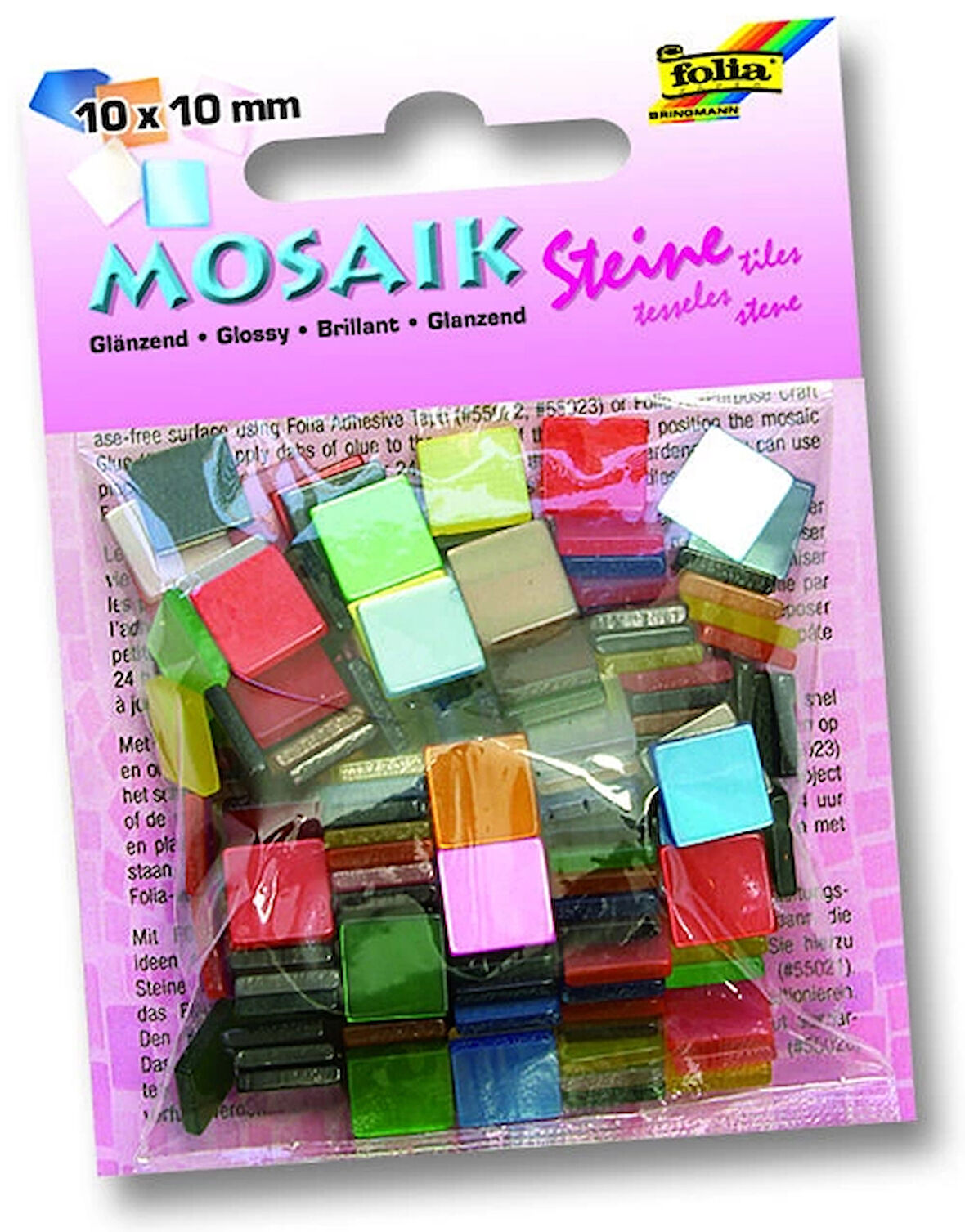 Supertrend Parlak Mozaik Taşı 10x10 mm. 190 Adet KARIŞIK RENK