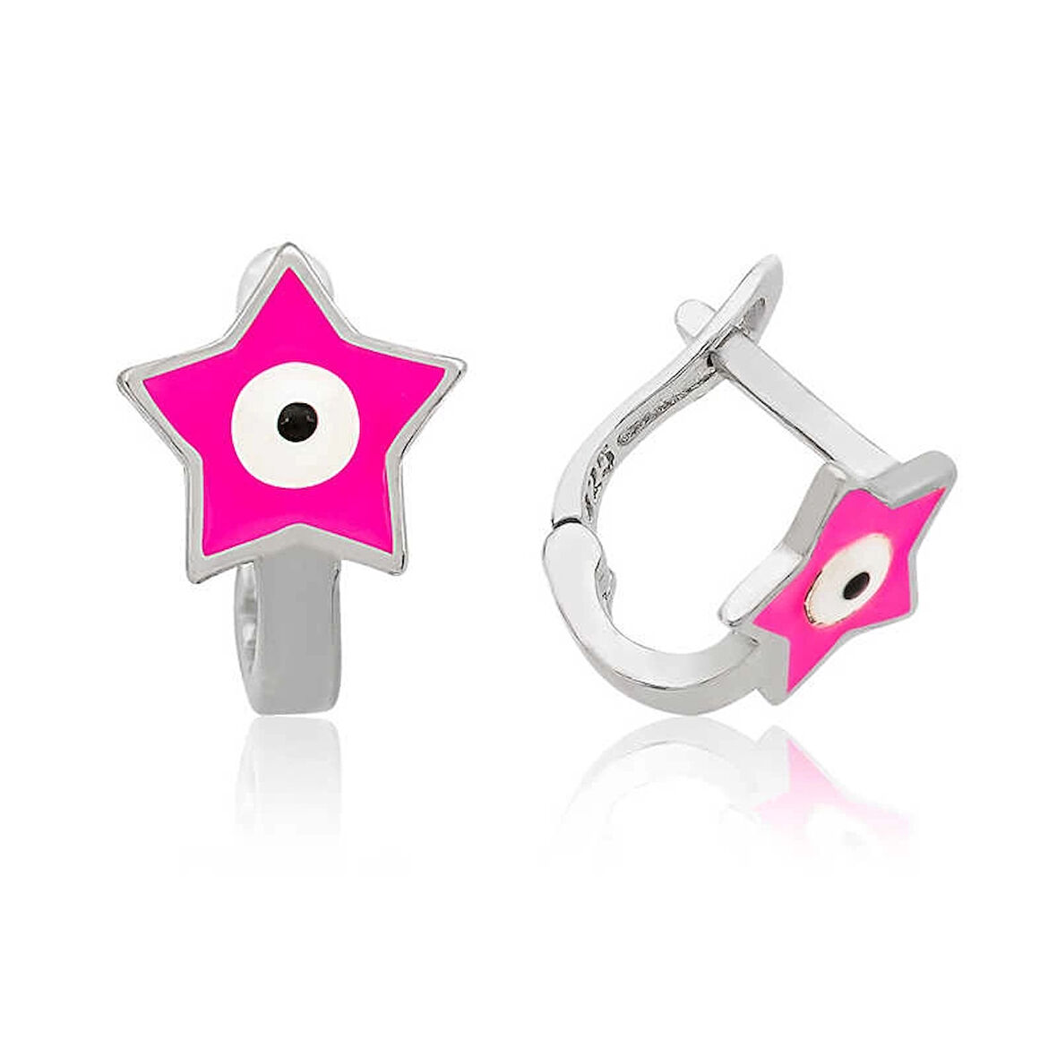 Supertrend Gümüş Pembe Yıldız Çocuk Küpesi