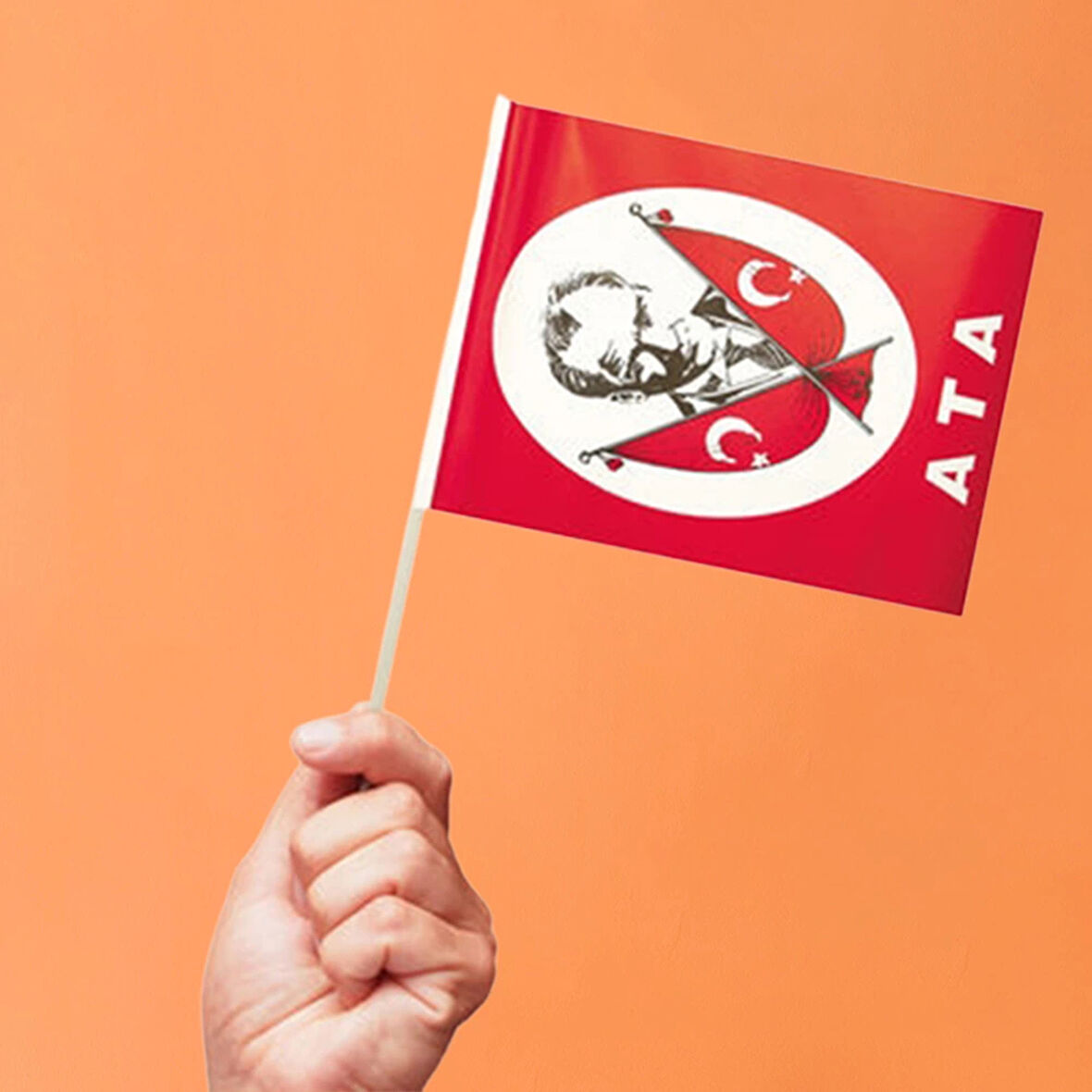 Ata Büyük Boy Çıtalı Bayrak 40'lı