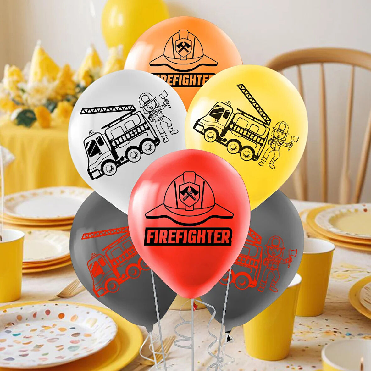 FireFighters Baskılı Pastel Balon 12"
