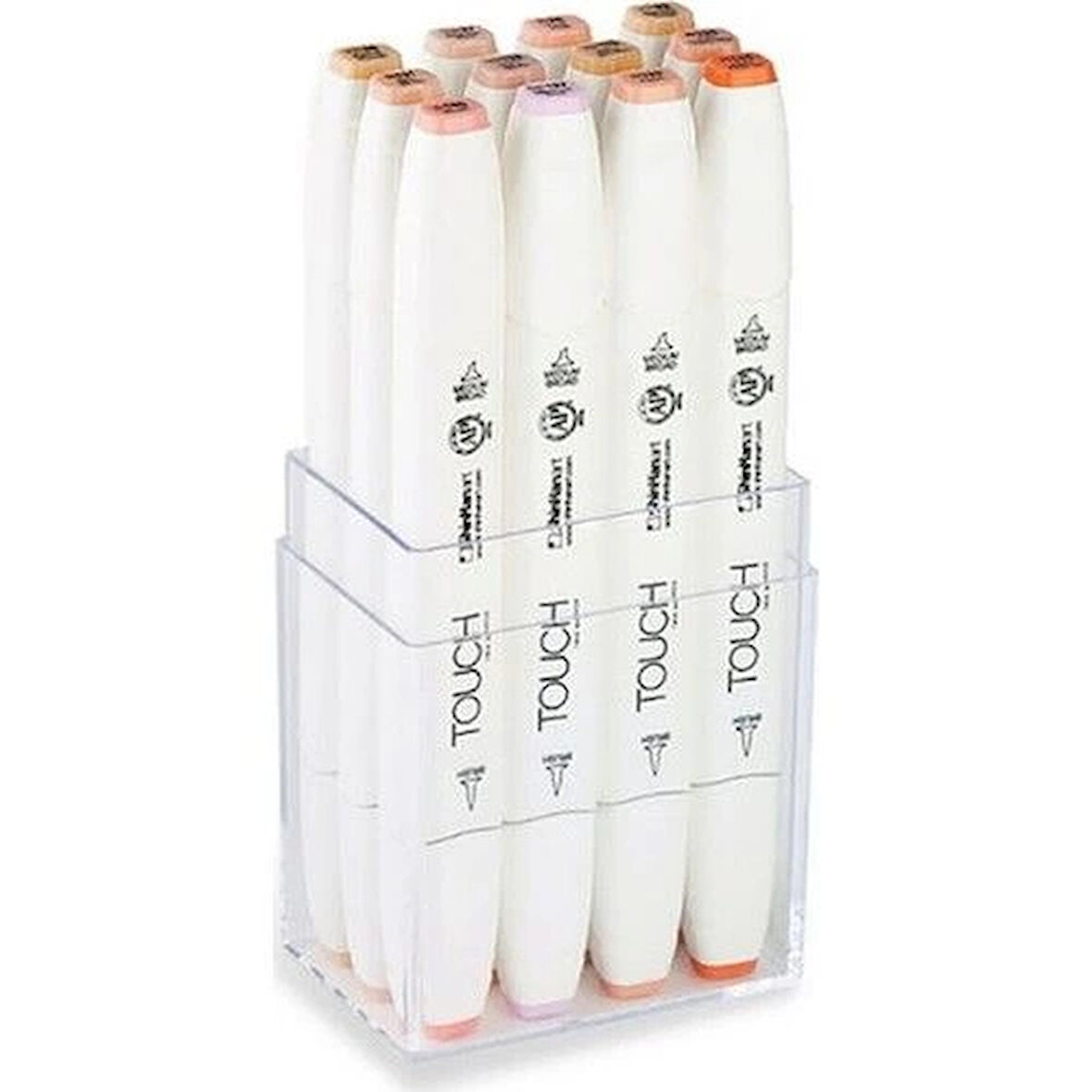 Touch Twin Brush Marker Fırça Uçlu Marker Seti 12 Renk TEN RENKLERİ