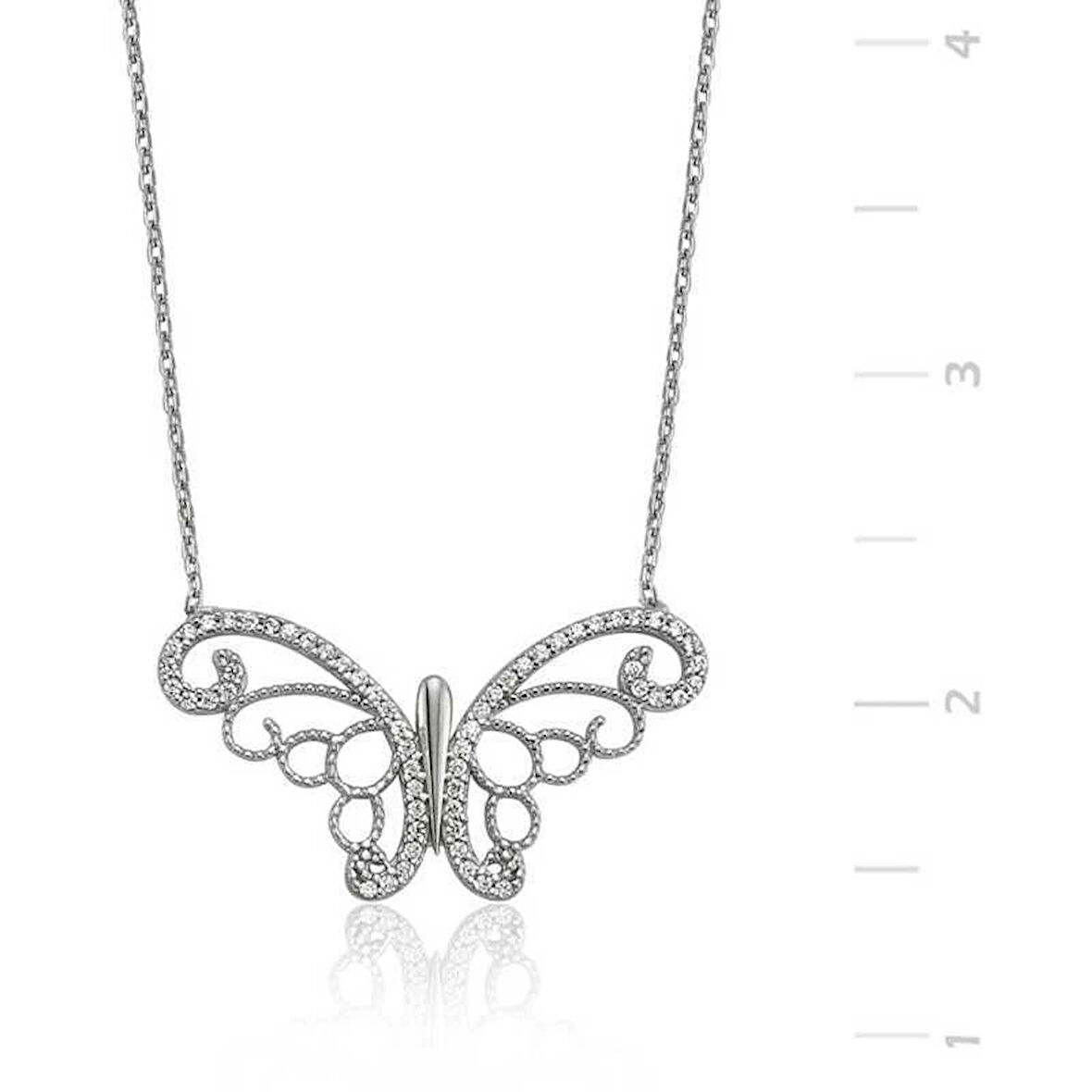 Supertrend Gümüş Kelebek Kadın Kolye