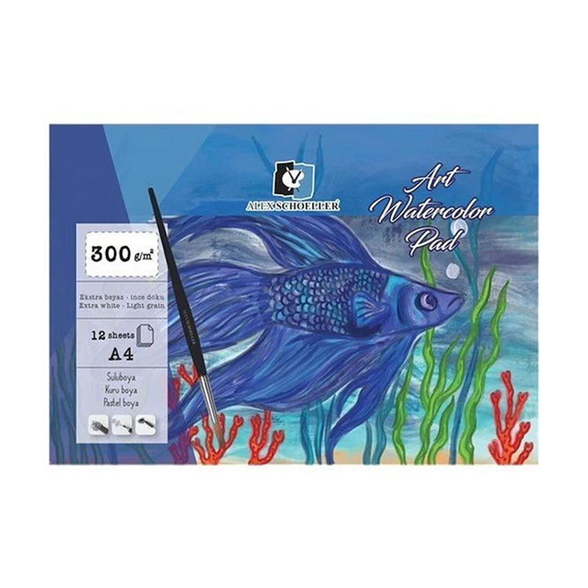 Supertrend Art Watercolour Pad Sulu Boya Defteri Blok 300 gr. A4 12 yaprak