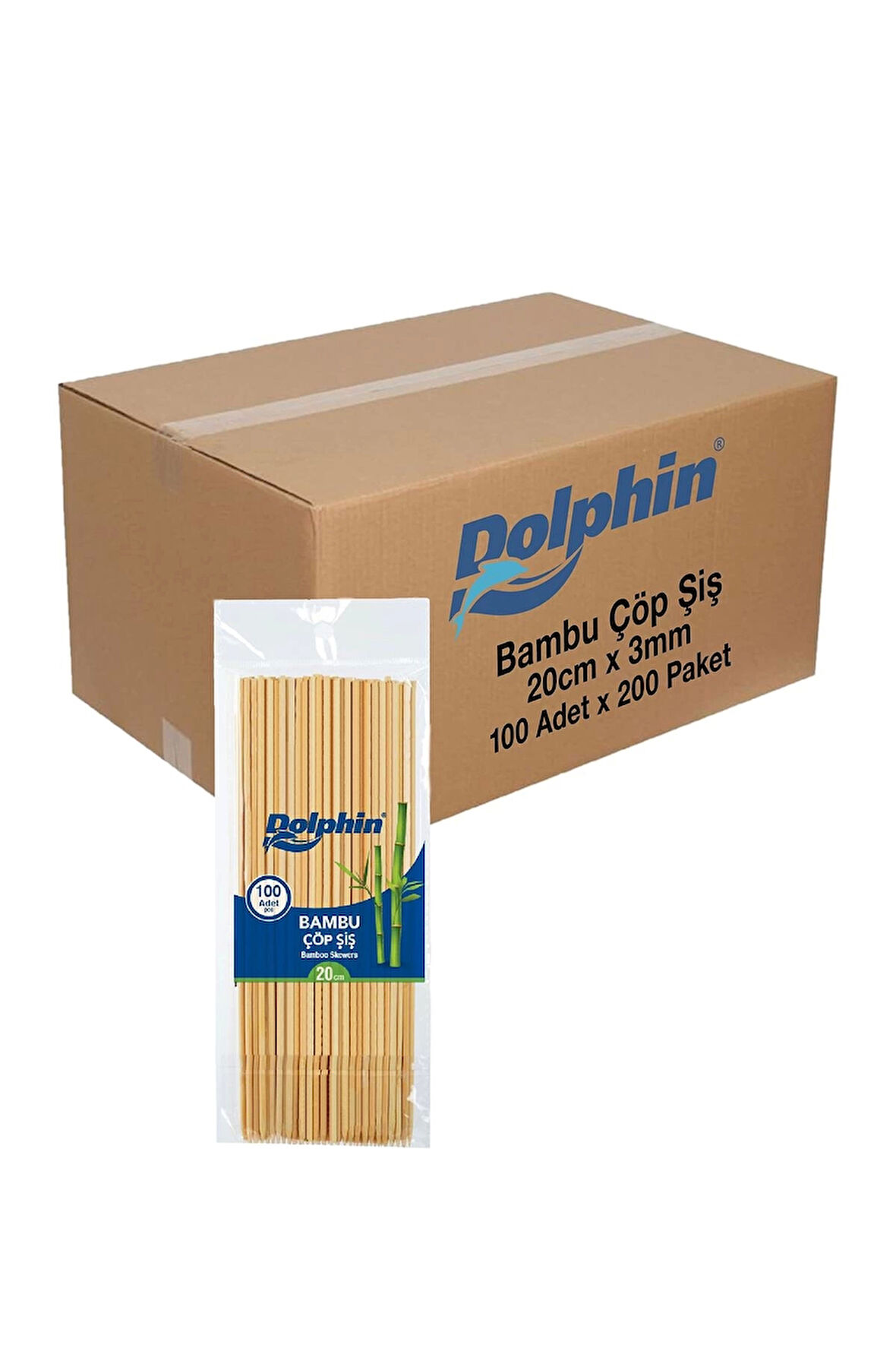 Supertrend Bambu Çöp Şiş 20cm x 3mm 100 adet x 200 Paket Koli