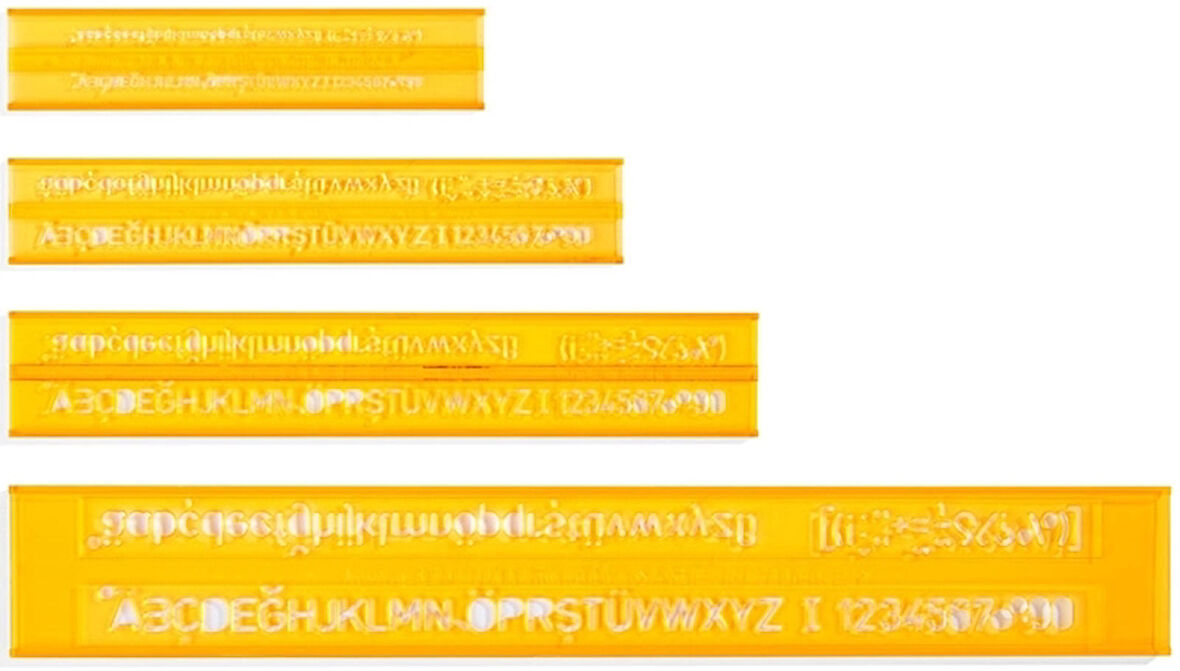 Supertrend Teknik Resim Yazı Şablonu Seti 3-5-7-10 mm.