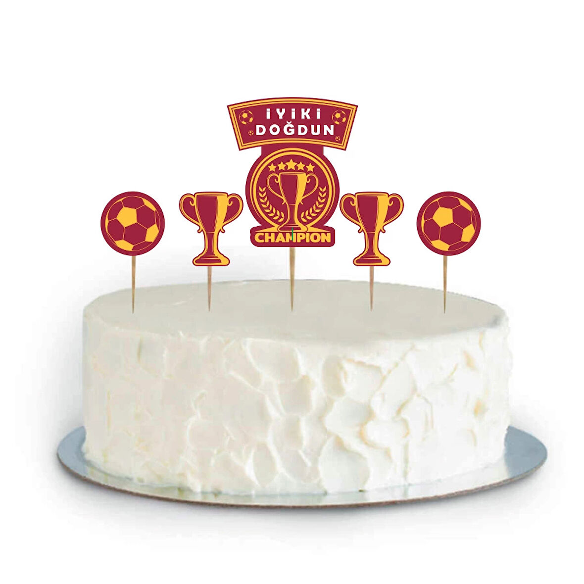 Champion Sarı Kırmızı Cupcake Süsü