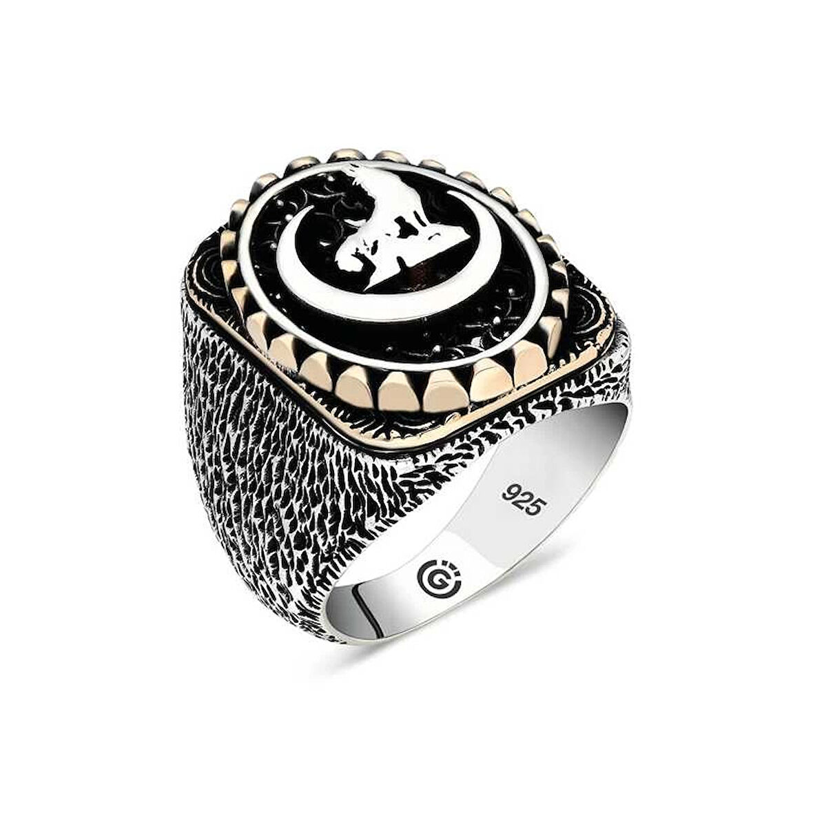 Supertrend Gümüş Hilal Bozkurt Oval Erkek Yüzük